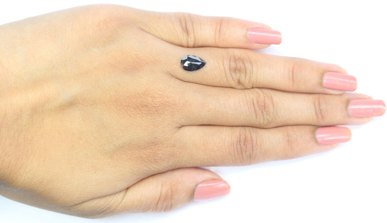 1.23 CT Natural Loose Pear Shape Diamond Salt And Pepper Pear Diamond 9.60 MM Natural Loose Black Grey Color Pear Rose Cut Diamond NQ2028