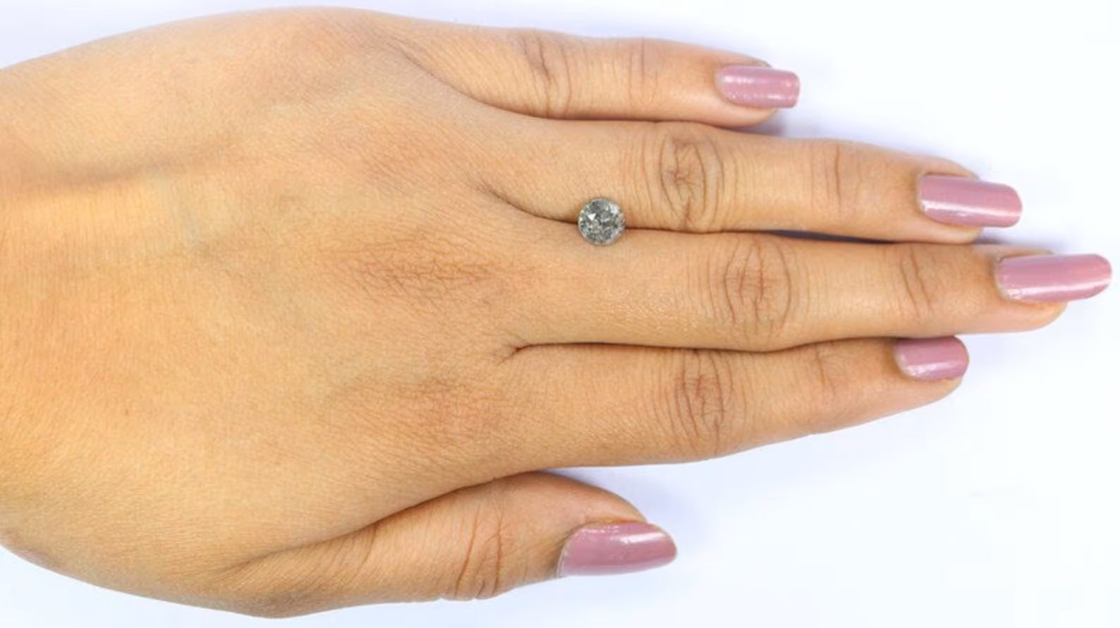 1.04 CT Natural Loose Round Diamond Salt And Pepper Round Diamond 6.20 MM Natural Loose Black Grey Color Round Brilliant Cut Diamond QN2192
