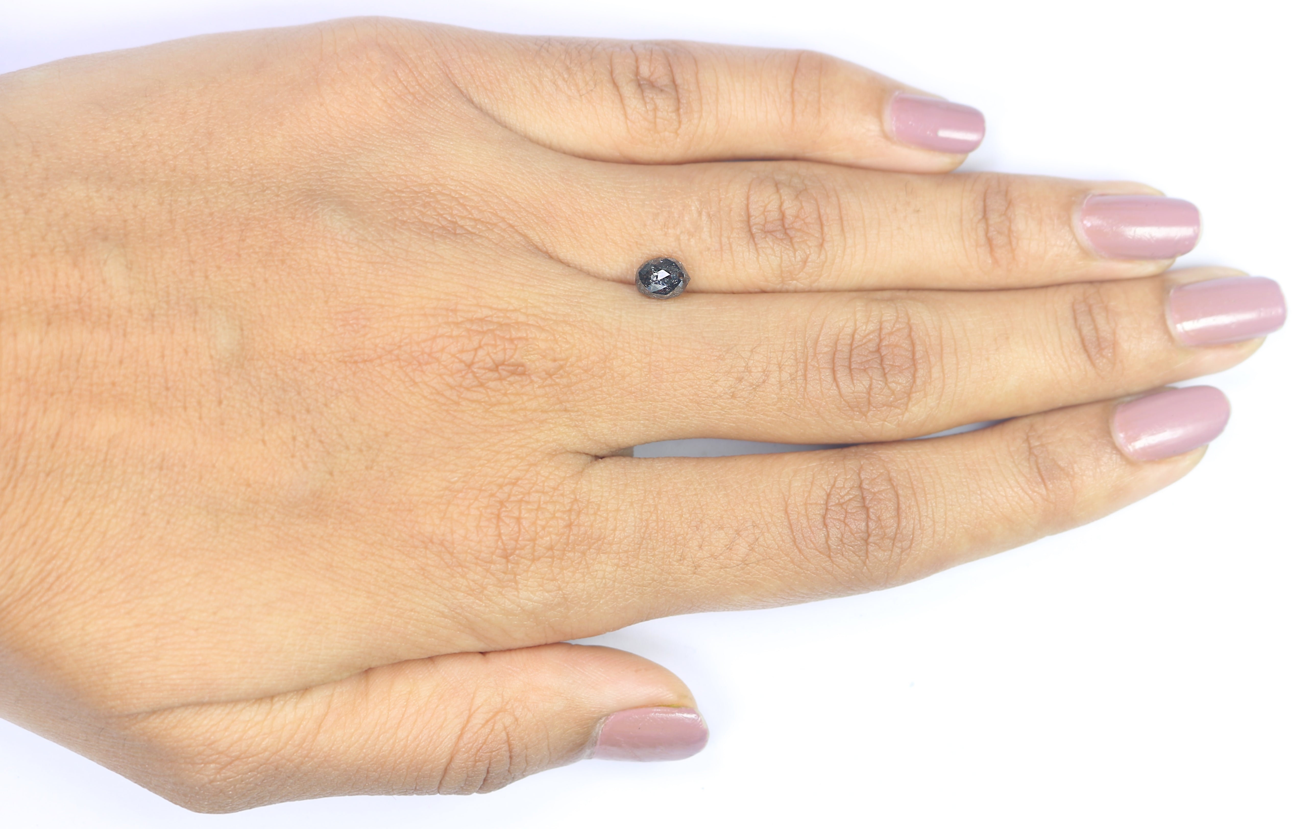 1.20 CT Natural Loose Briolette Shape Diamond Salt And Pepper Drop Cut Diamond 6.20 MM Natural Black Grey Color Drop Rose Cut Diamond LQ5676