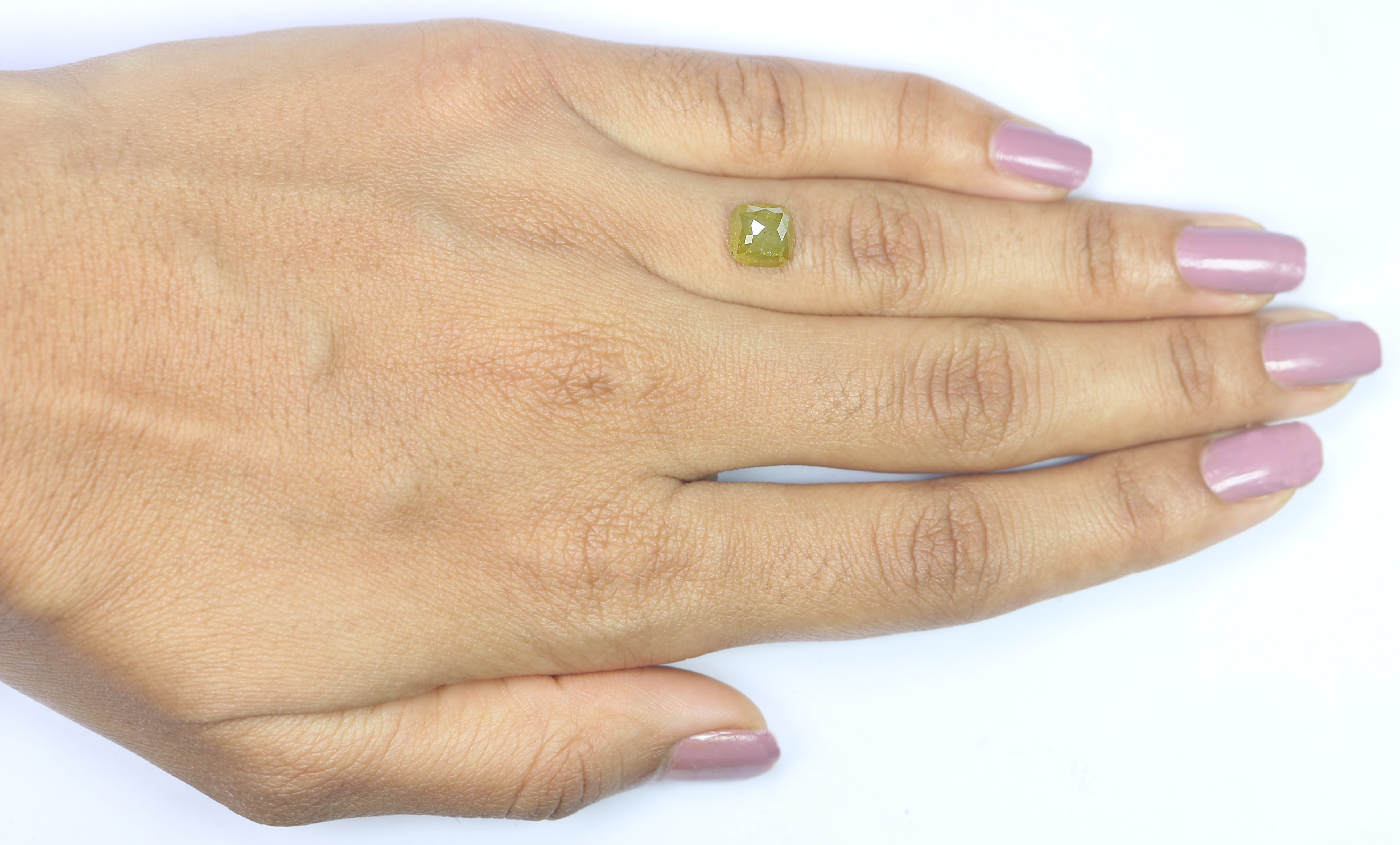 2.27 CT Natural Loose Cushion Shape Diamond Yellow Color Cushion Diamond 7.00 MM Natural Loose Yellow Color Cushion Rose Cut Diamond LQ5005