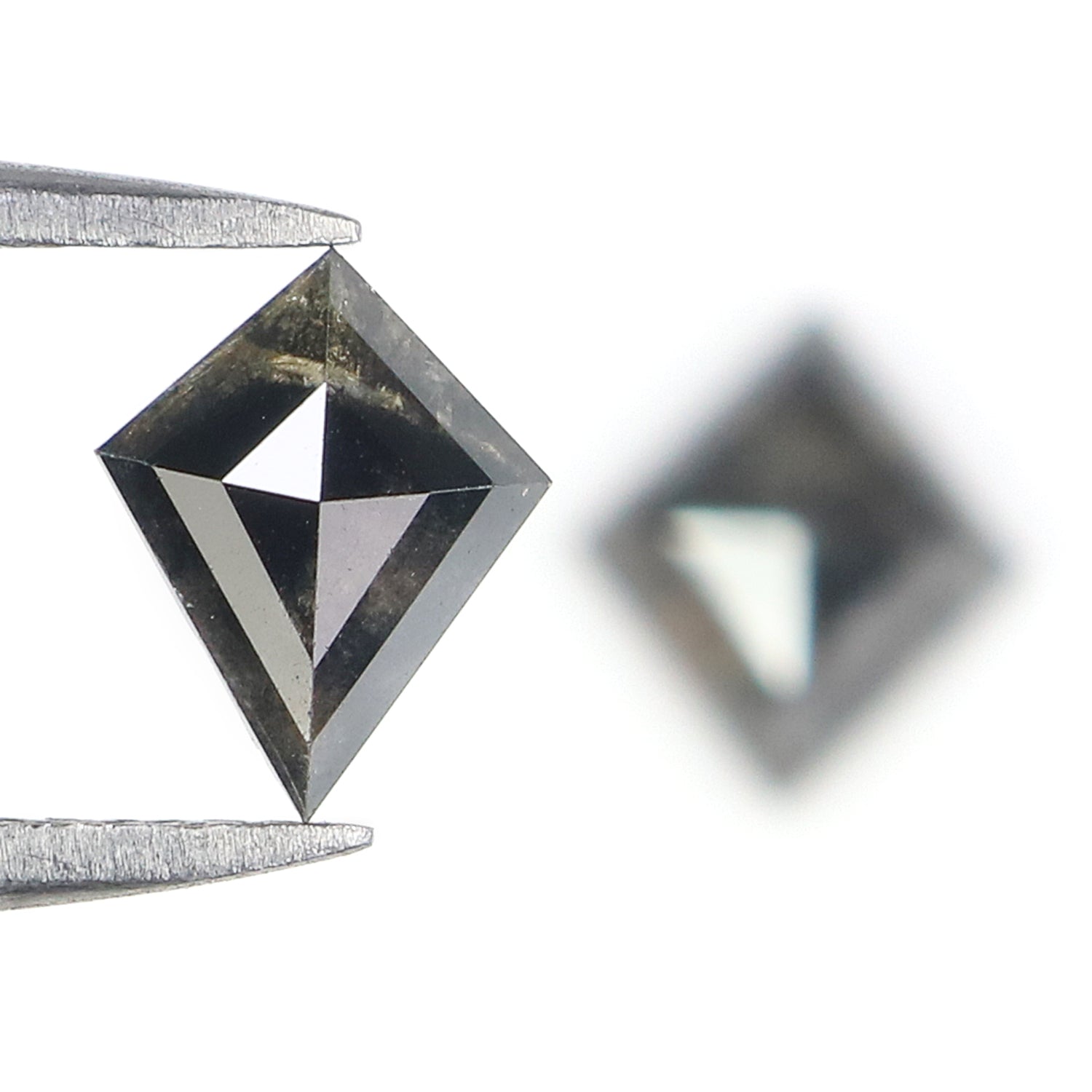 1.34 CT Natural Loose Kite Cut Pair Diamond Salt And Pepper Kite Diamond 7.60 MM Natural Loose Black Grey Color Kite Rose Cut Diamond L3447