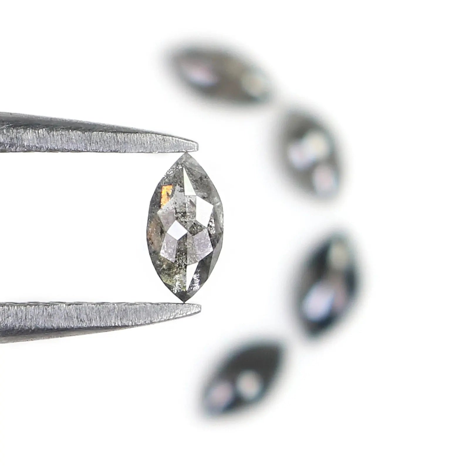 0.55 CT Natural Loose Marquise Shape Diamond Salt And Pepper Marquise Diamond 4.90 MM Natural Black Grey Marquise Rose Cut Diamond NQ2422