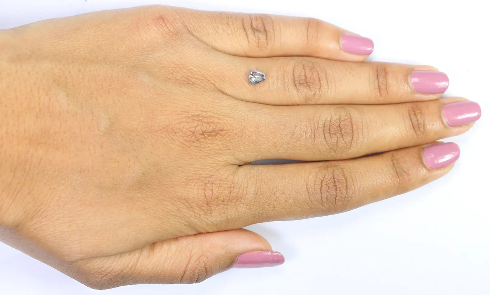 0.46 Ct Natural Loose Coffin Shape Diamond Salt And Pepper Coffin Diamond 5.30 MM Natural Black Grey Color Coffin Rose Cut Diamond QN8892