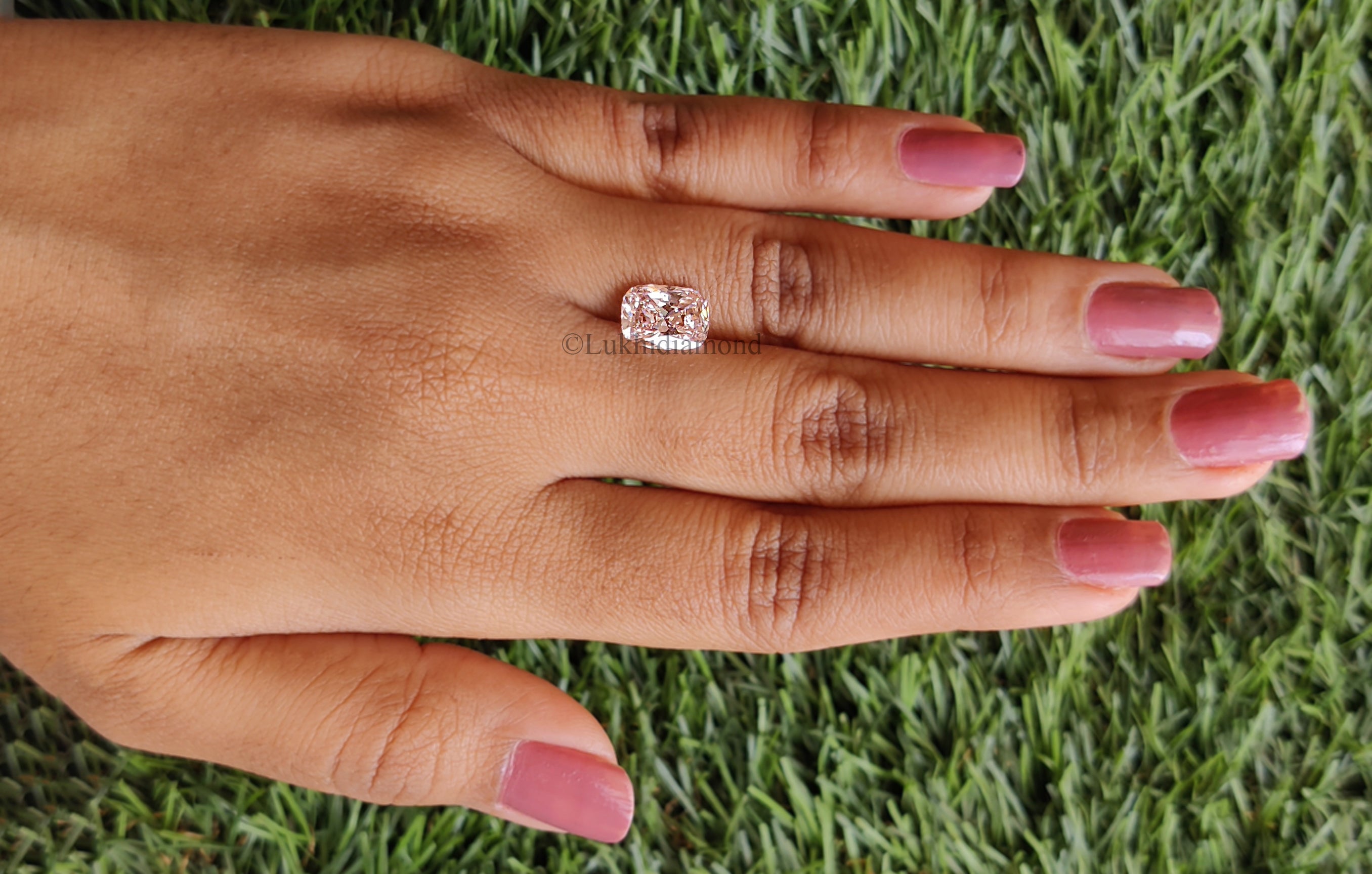 2.58 CT IGI Certified Cushion Brilliant Cut Diamond Fancy Intense Pink Color VVS2 Clarity Lab Grown Diamond Lab Created CVD Diamond L3331