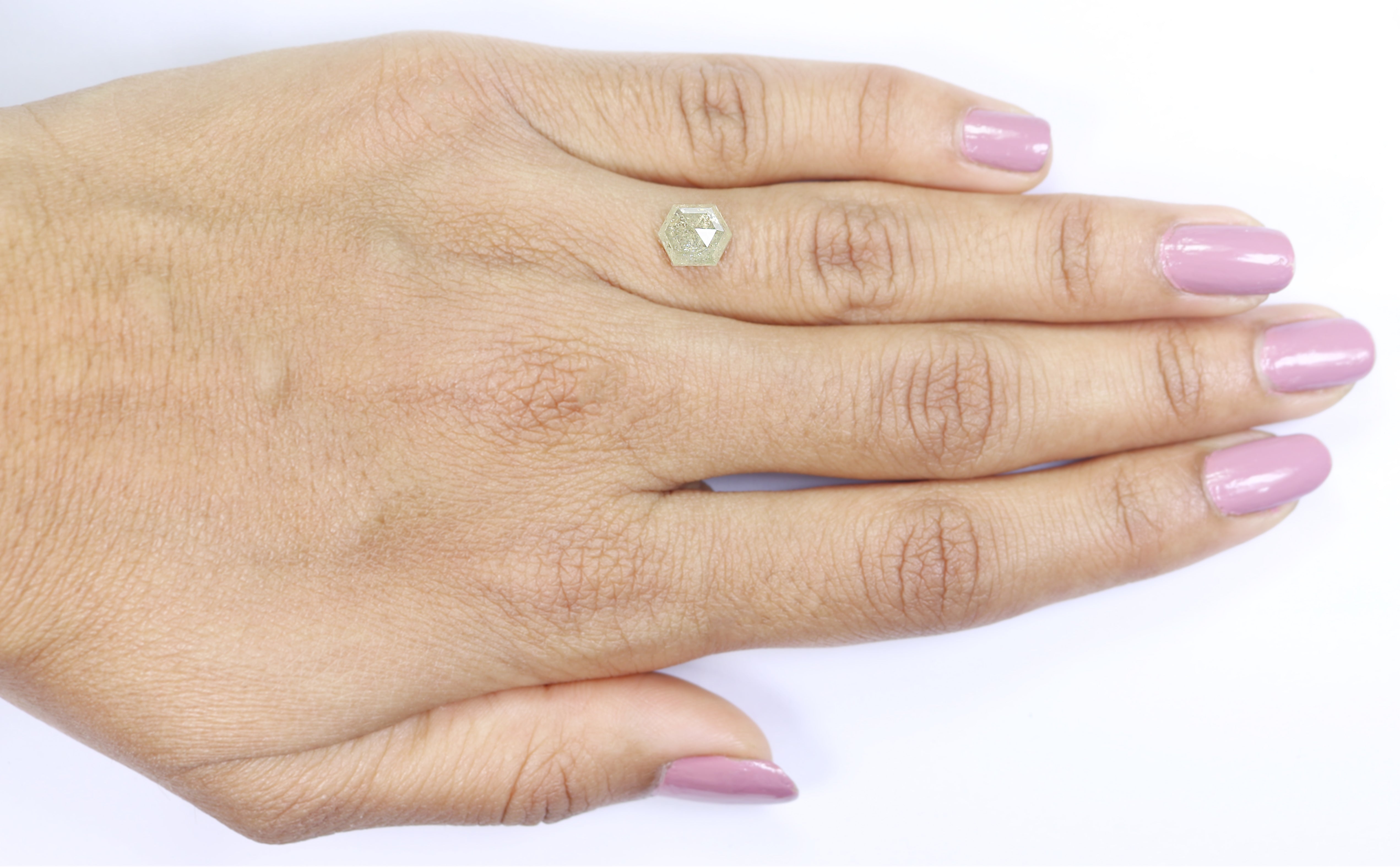 1.77 CT Natural Loose Hexagon Cut Diamond Salt And Pepper Hexagon Diamond 7.90 MM Natural Grey Color Diamond Hexagon Cut Diamond L3464