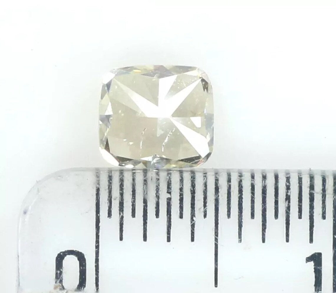 0.60 Ct Natural Loose Cushion Diamond Light Yellow Color Diamond 4.70 MM Natural Diamond Yellow Color Cushion Brilliant Cut Diamond QN9833
