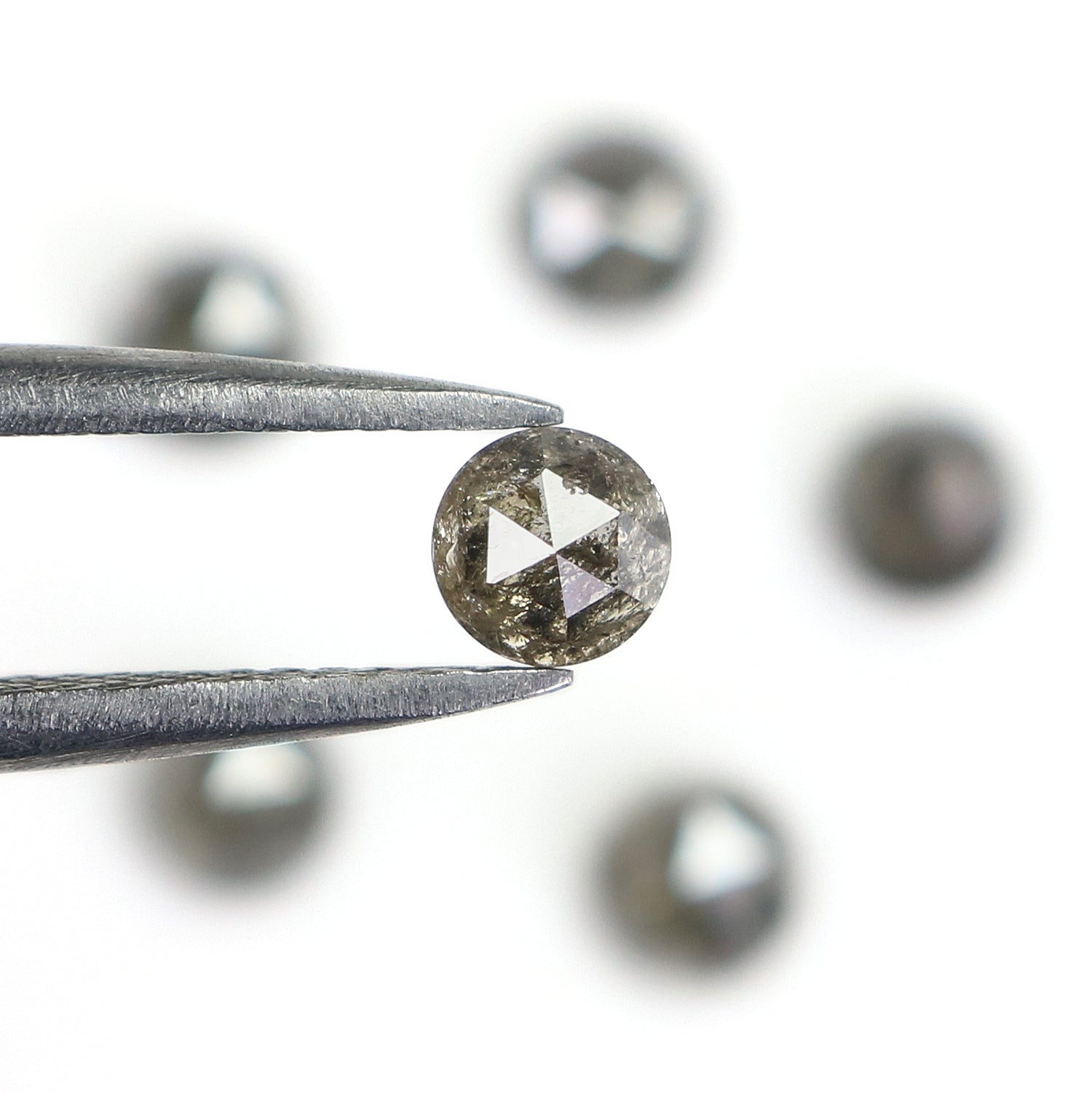 1.81 CT Natural Loose Round Shape Diamond Salt And Pepper Round Cut Diamond 3.90 MM Natural Black Grey Color Round Rose Cut Diamond NQ2060