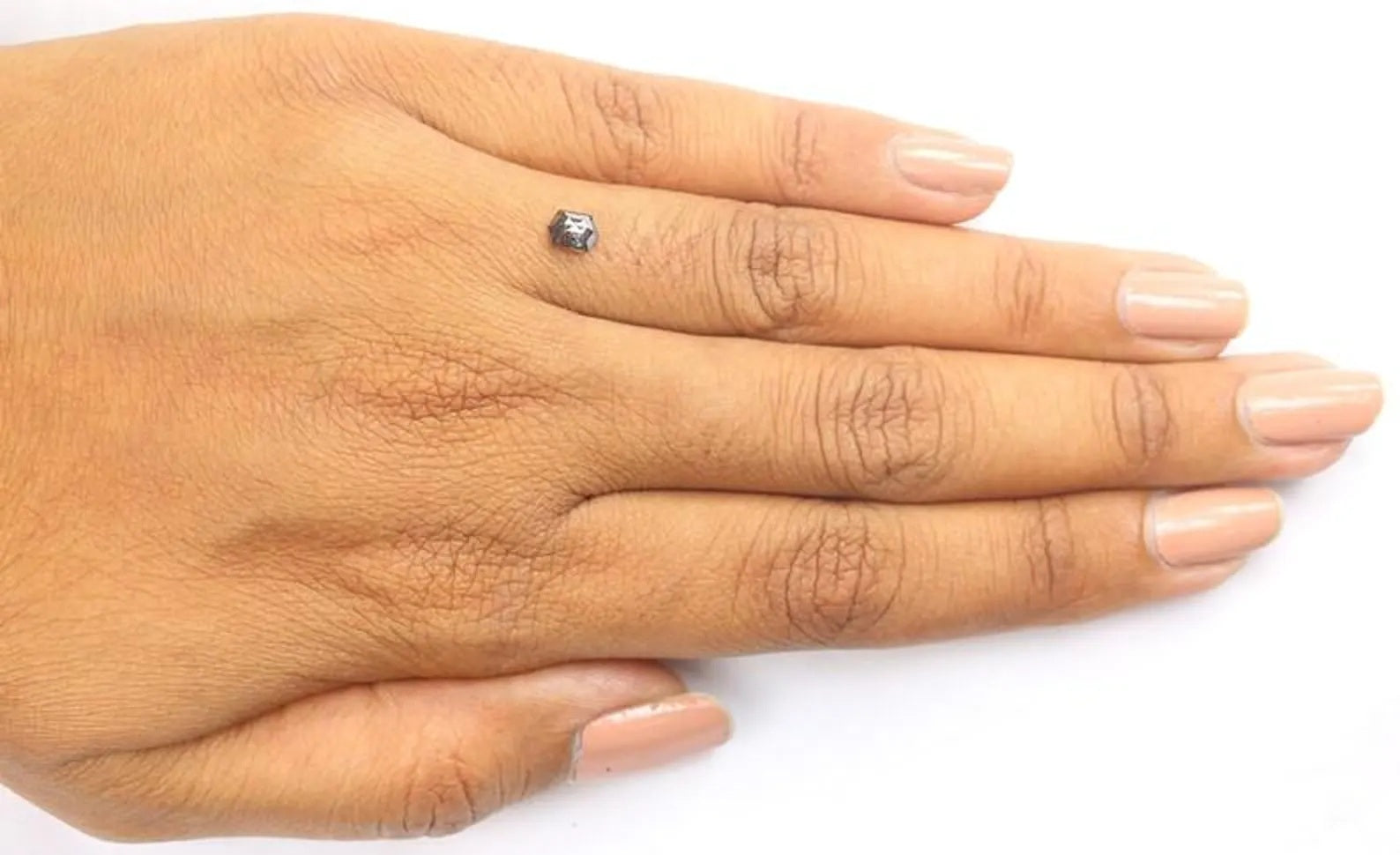 0.45 CT Natural Loose Hexagon Diamond Salt And Pepper Hexagon Diamond 5.10 MM Natural Loose Black Grey Color Hexagon Rose Cut Diamond NQ1516