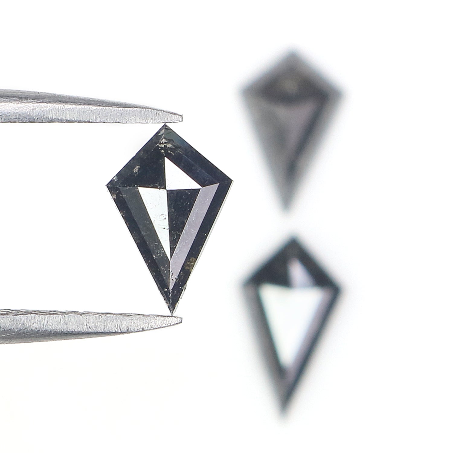 1.53 CT Natural Loose Kite Shape Diamond Salt And Pepper Kite Cut Diamond 9.45 MM Natural Black Grey Color Kite Rose Cut Diamond L3440