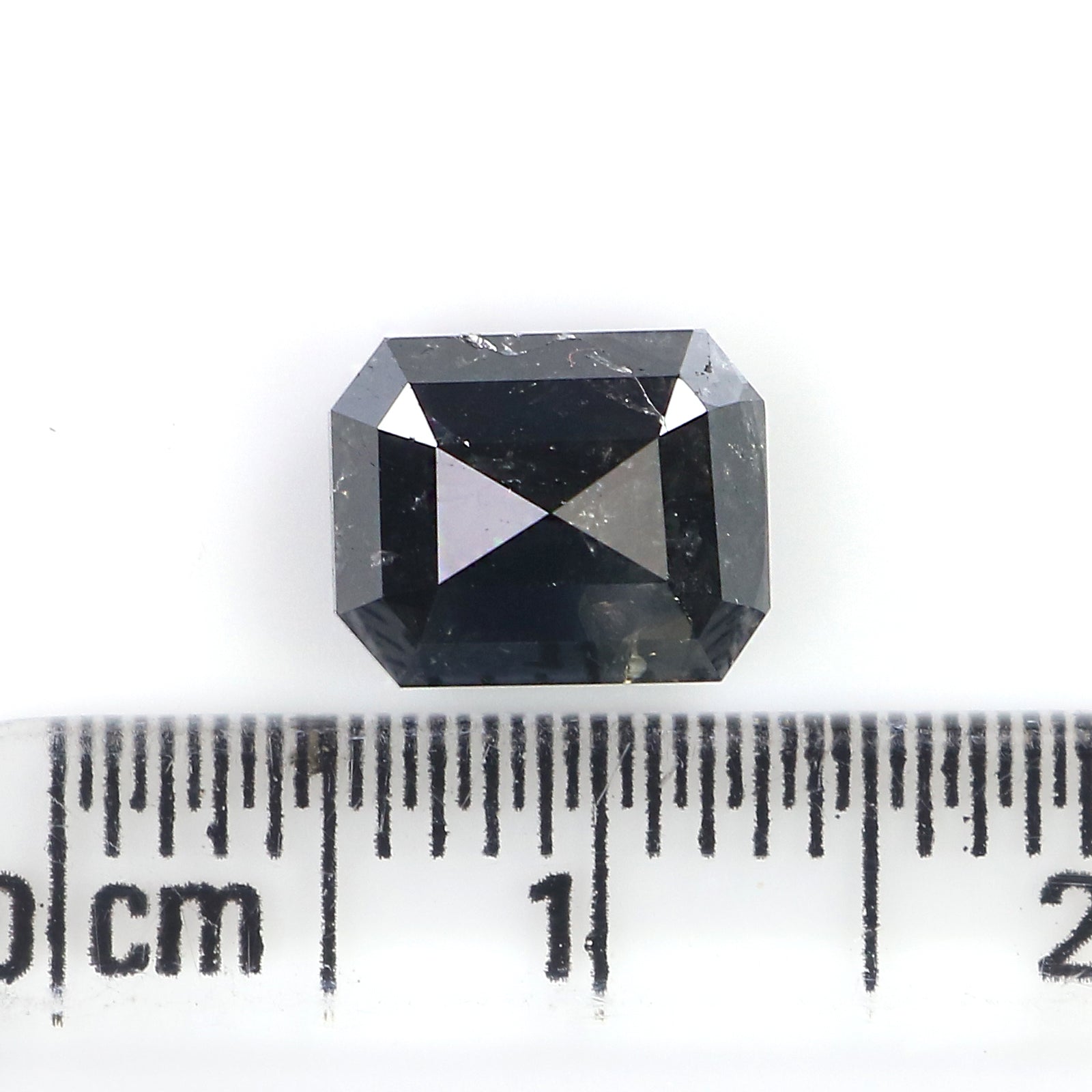 2.37 CT Natural Loose Emerald Shape Diamond Salt And Pepper Emerald Cut Diamond 6.54 MM Natural Loose Black Emerald Rose Cut Diamond QL7322