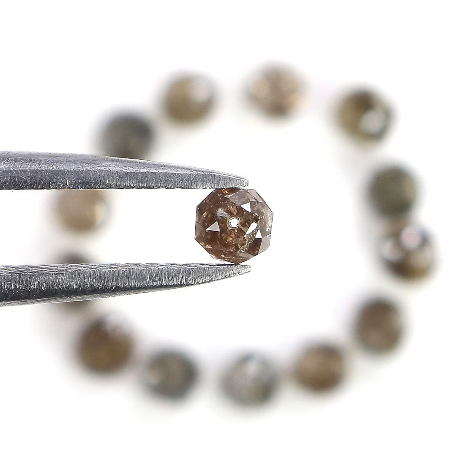 2.49 CT Natural Loose Bead Shape Diamond Brown Color Bead Diamond 2.90 MM Natural Loose Diamond Brown Color Bead Rose Cut Diamond NQ1741