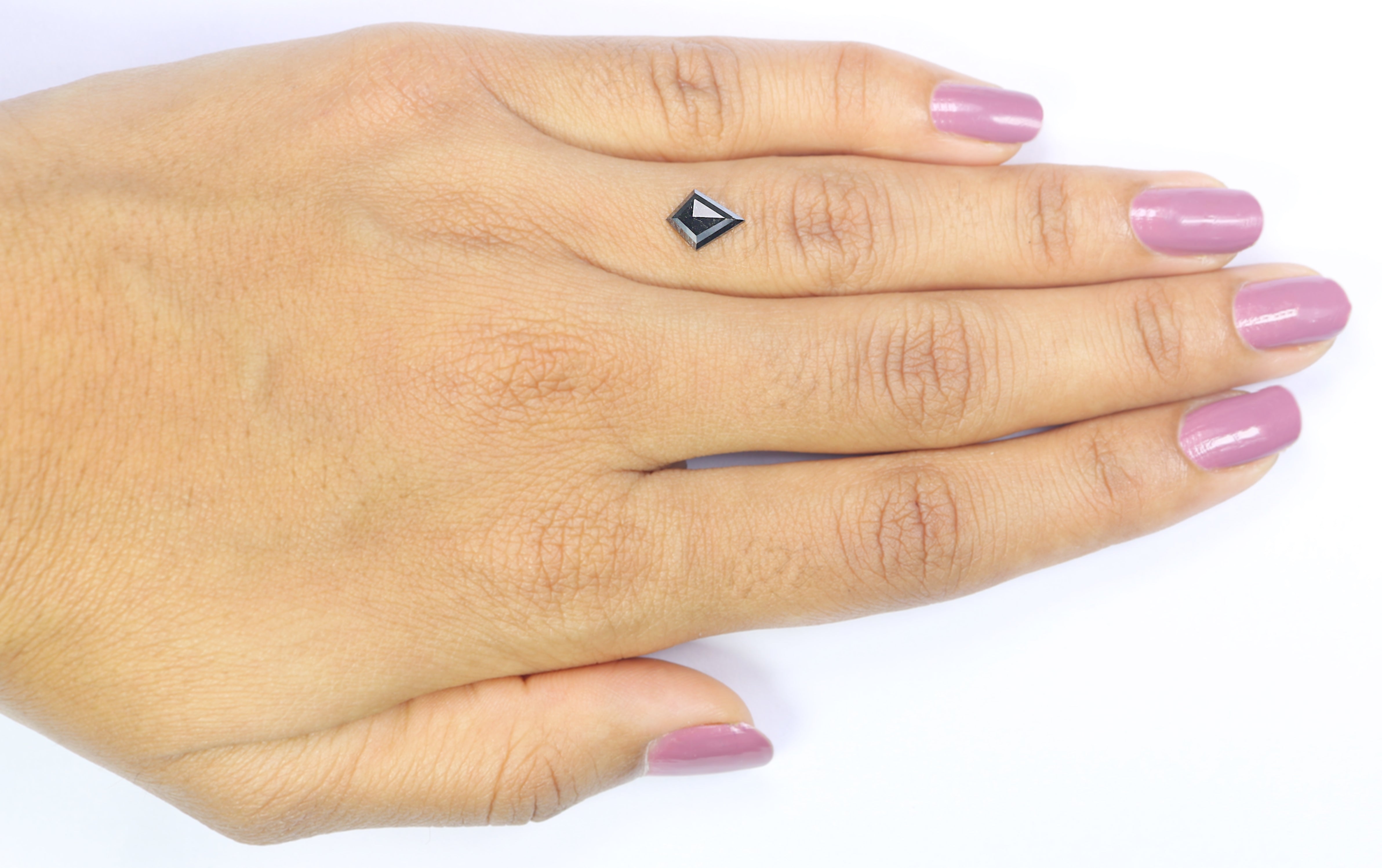0.81 CT Natural Loose Kite Shape Diamond Black Color Kite Cut Diamond 8.55 MM Natural Loose Black Color Diamond Kite Rose Cut Diamond N2603