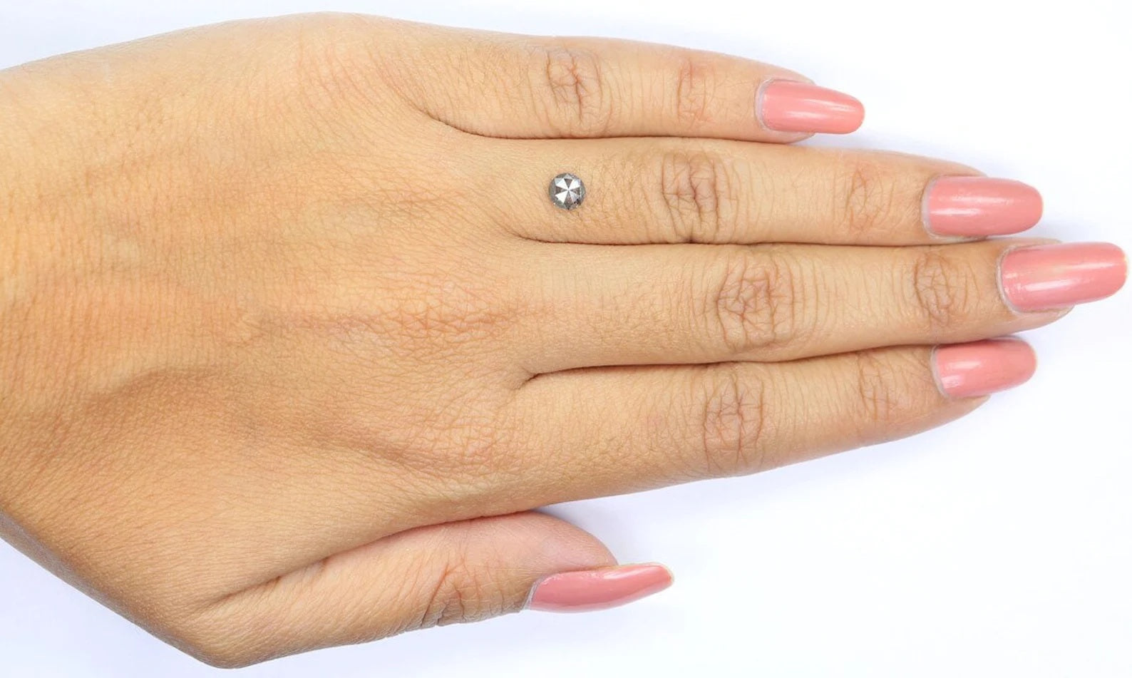 0.39 Ct Natural Loose Round Shape Diamond Salt And Pepper Round Diamond 4.65 MM Natural Black Gray Color Round Rose Cut Diamond NQ2041