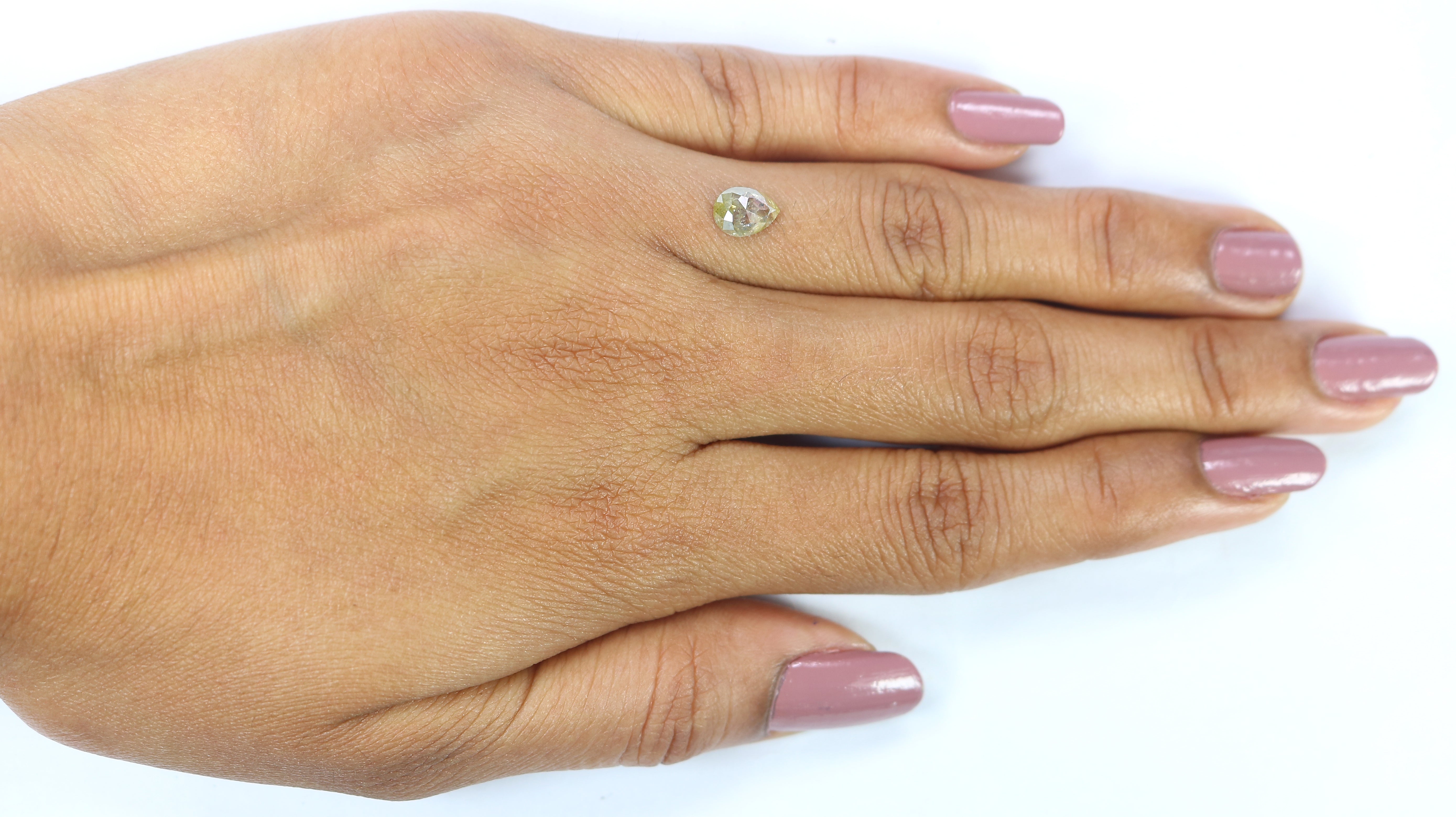 0.63 CT Natural Loose Pear Shape Diamond Yellow Color Pear Shape Diamond 6.75 MM Natural Loose Grey Diamond Pear Rose Cut Diamond LQ3087