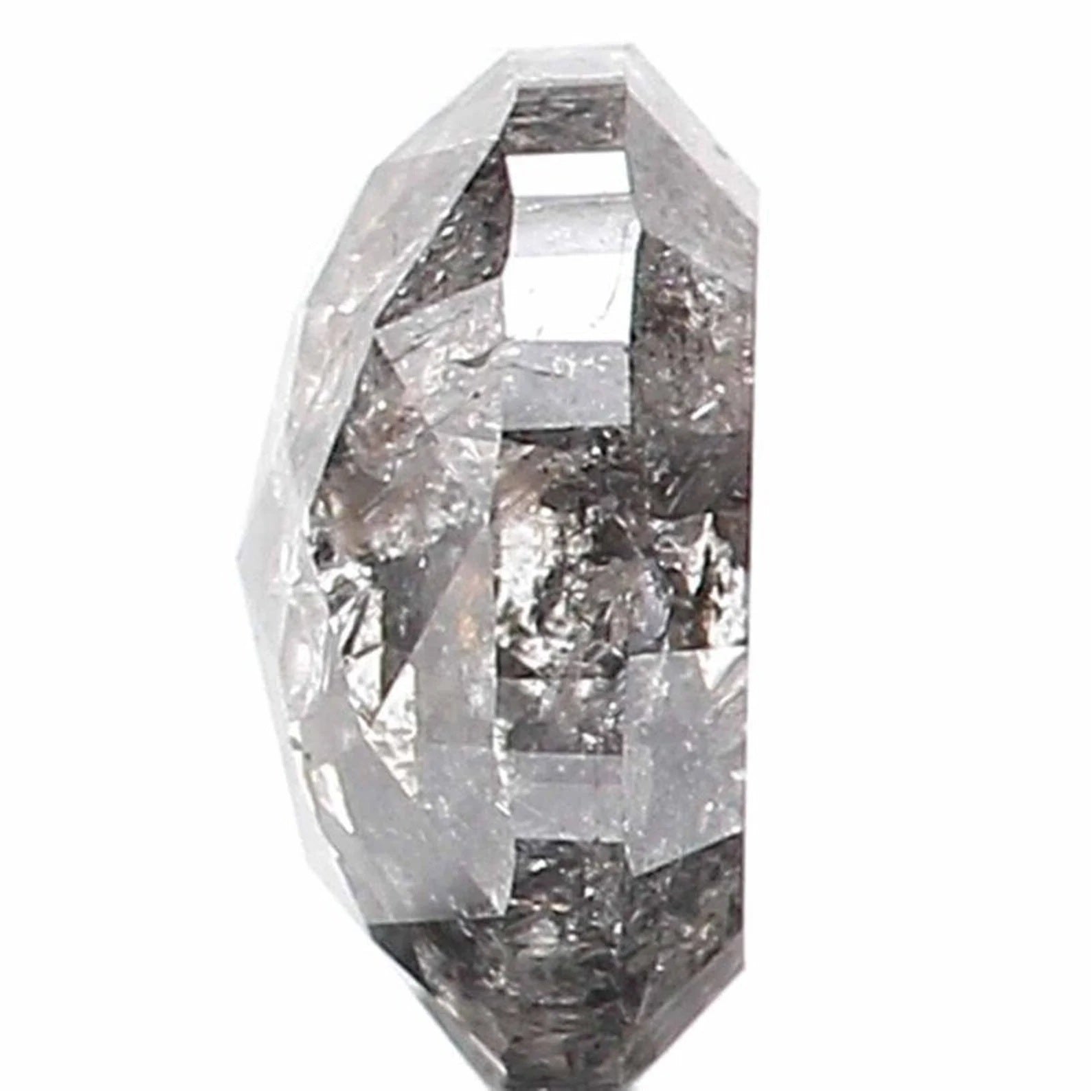0.79 CT Natural Loose Cushion Shape Diamond Salt And Pepper Diamond 5.70 MM Natural Loose Black Grey Color Cushion Rose Cut Diamond QN723