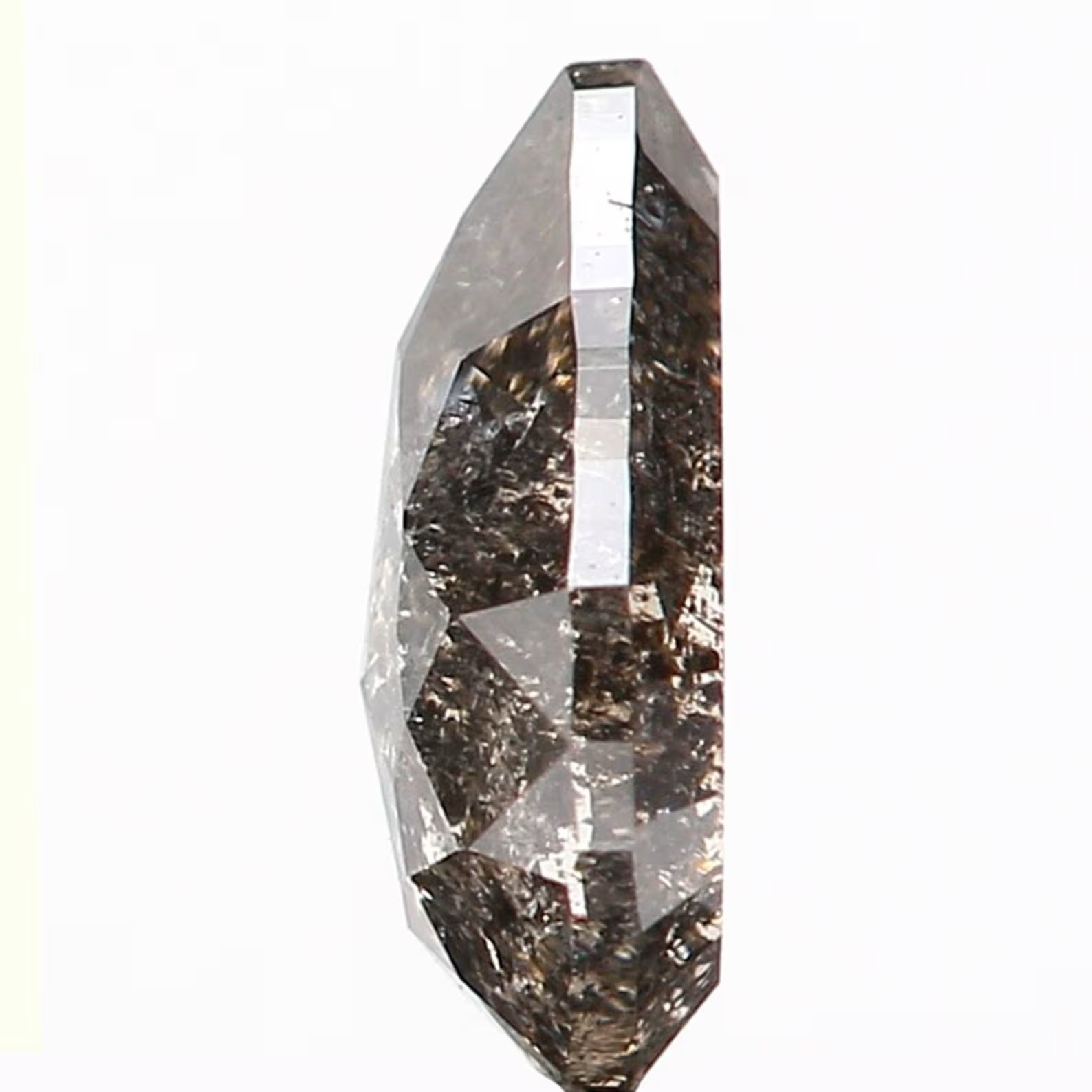 0.41 CT Natural Loose Pear Shape Diamond Salt And Pepper Diamond 6.05 MM Natural Loose Diamond Black Grey Color Pear Rose Cut Diamond NQ1007