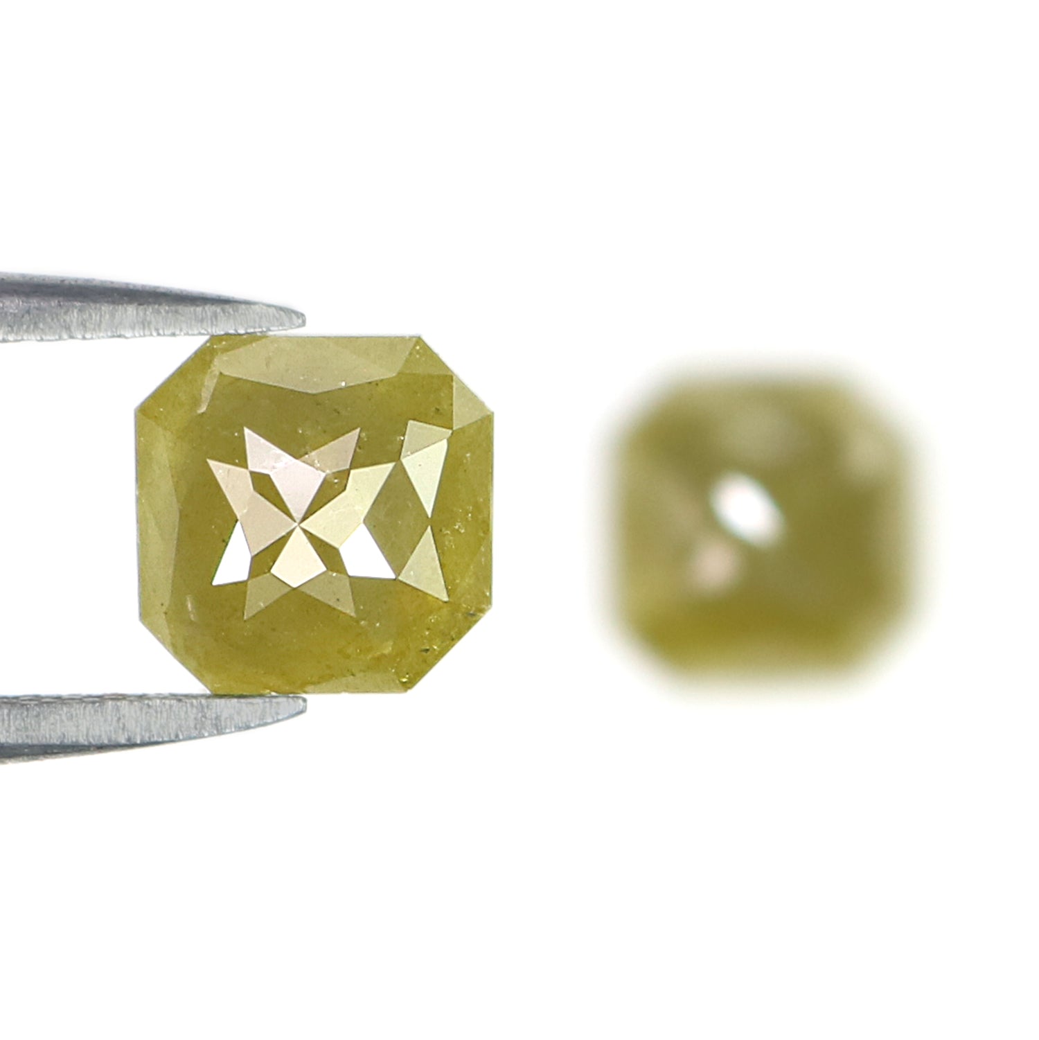 2.39 CT Natural Loose Radiant Shape Pair Diamond Green Color Radiant Cut Diamond 6.70 MM Natural Loose Diamond Radiant Cut Diamond QKB622