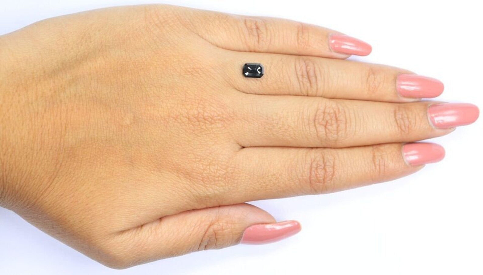 0.71 Ct Natural Loose Emerald Shape Diamond Salt And Pepper Emerald Diamond 6.85 MM Natural Black Grey Color Emerald Rose Cut Diamond NQ2071