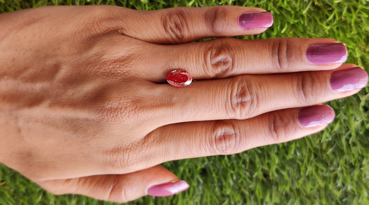 2.01 CT Lab Grown Oval Brilliant Cut Diamond Pink Color Diamond SI1 Clarity Diamond Lab Grown Diamond Lab Created Oval CVD Diamond L3695
