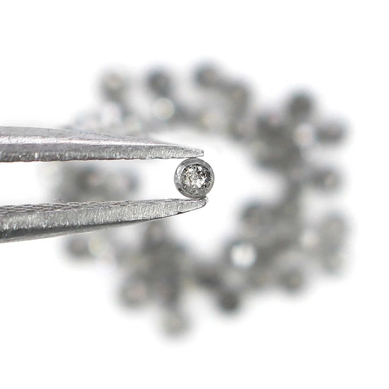 1.08 CT Natural Loose Round Rose Cut Diamond Salt And Pepper Round Diamond 1.70 MM Natural Black Grey Color Round Rose Cut Diamond NQ1558