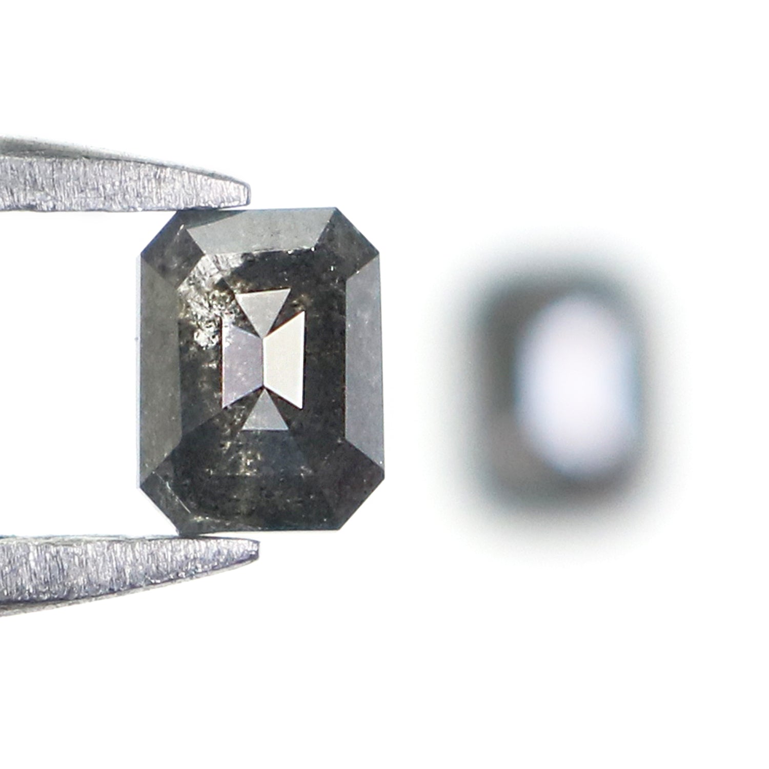 0.49 CT Natural Loose Emerald Pair Shape Diamond Salt And Pepper Emerald Diamond 4.00 MM Black Grey Color Emerald Rose Cut Diamond N2150