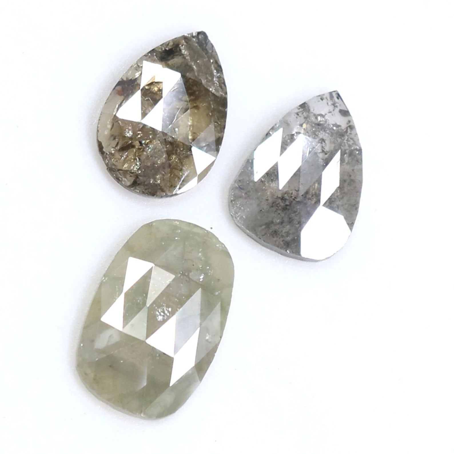 Natural Loose Mix Shape Diamond Grey Color 1.39 CT 7.10 MM Mix Shape Rose Cut Diamond KDN8394