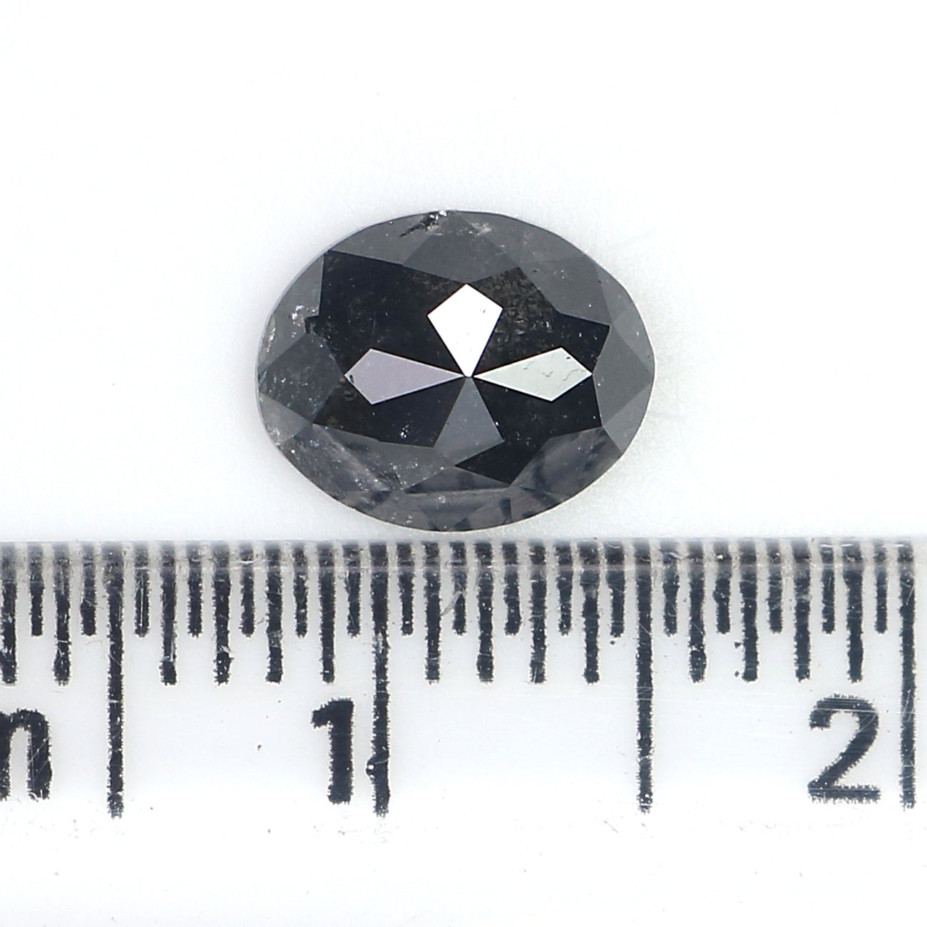 1.28 Ct Natural Loose Oval Shape Diamond Salt And Pepper Oval Diamond 7.55 MM Natural Diamond Black Grey Color Oval Rose Cut Diamond QL3079