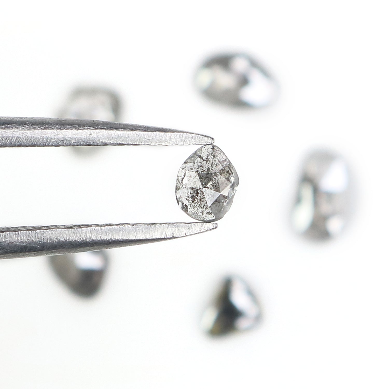 0.93 CT Natural Loose Slice Cut Diamond Salt And Pepper Slice Cut Diamond 3.65 MM Natural Loose Slice Cut Black Grey Color Diamond NQ1641