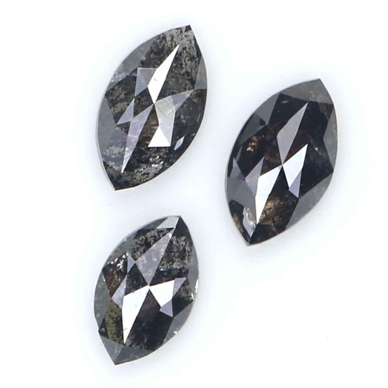 0.52 CT Natural Loose Marquise Shape Diamond Salt And Pepper Marquise Diamond 4.75 MM Black Gray Color Marquise Rose Cut Diamond NQ2109
