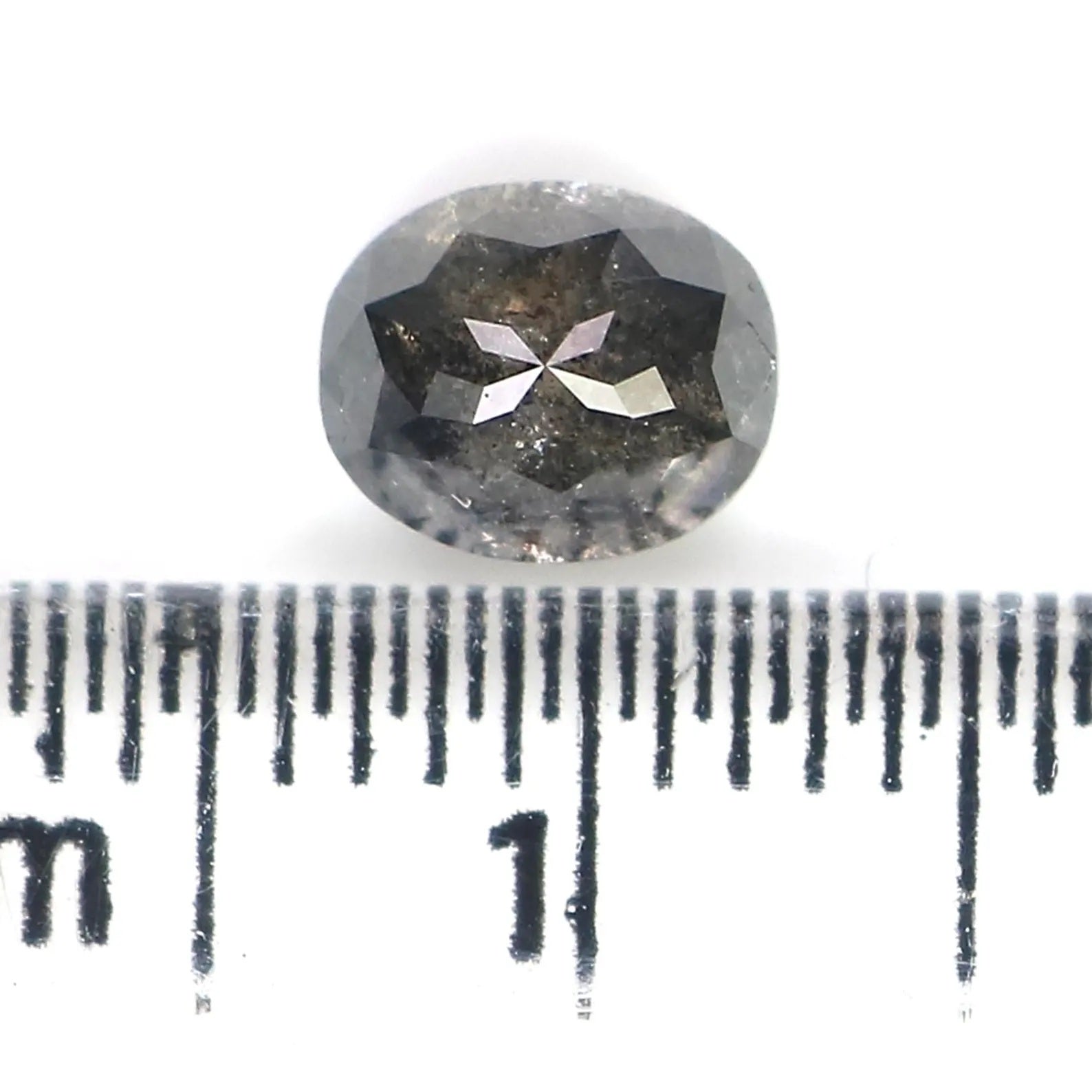 0.93 Ct Natural Loose Oval Shape Diamond Salt and Pepper Oval Diamond 6.05 MM Natural Diamond Black Grey Color Oval Rose Cut Diamond QN2522