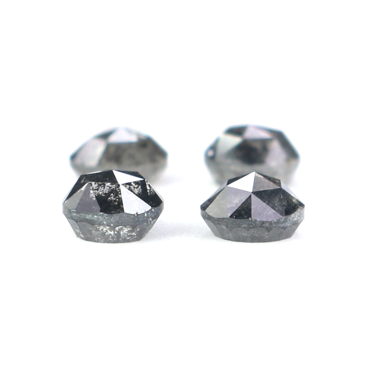 1.02 Ct Natural Loose Round Rose Cut Diamond Salt And Pepper Round Shape Diamond 3.65 MM Natural Black Grey Round Rose Cut Diamond LQ2787