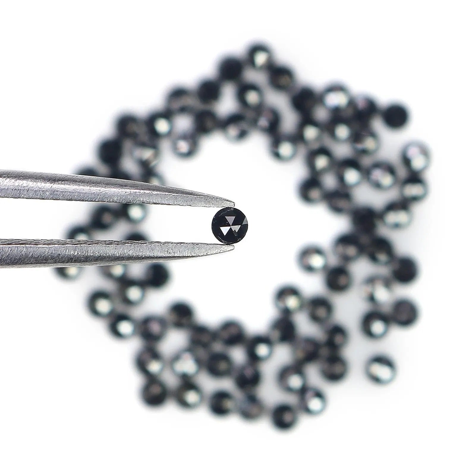 3.29 CT Natural Loose Round Shape Diamond Black Color Round Cut Diamond 2.10 MM Natural Diamond Black Color Round Rose Cut Diamond NQ1813