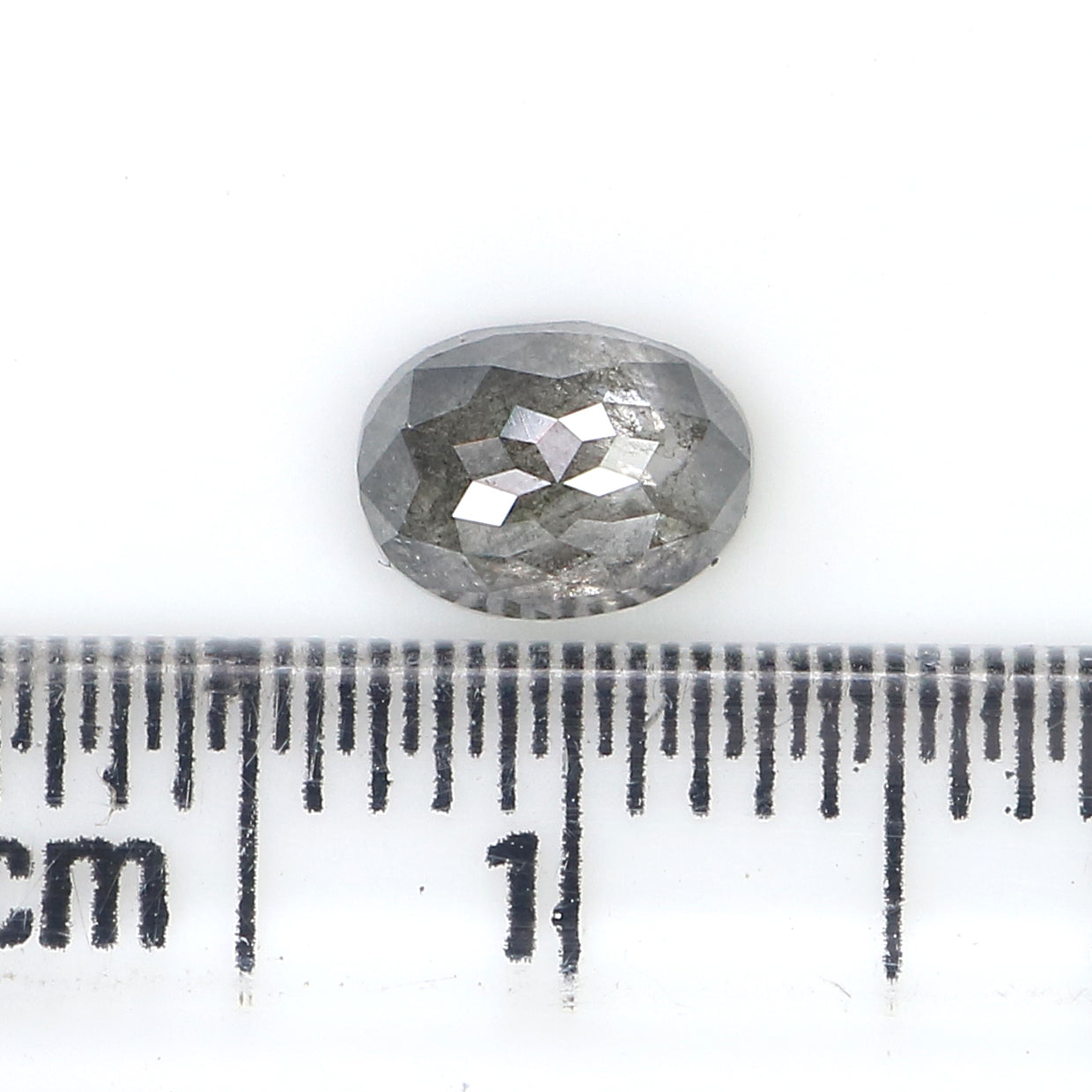 0.72 CT Natural Loose Oval Shape Diamond Salt And Pepper Oval Diamond 6.15 MM Natural Diamond Black Grey Color Oval Rose Cut Diamond QL3093