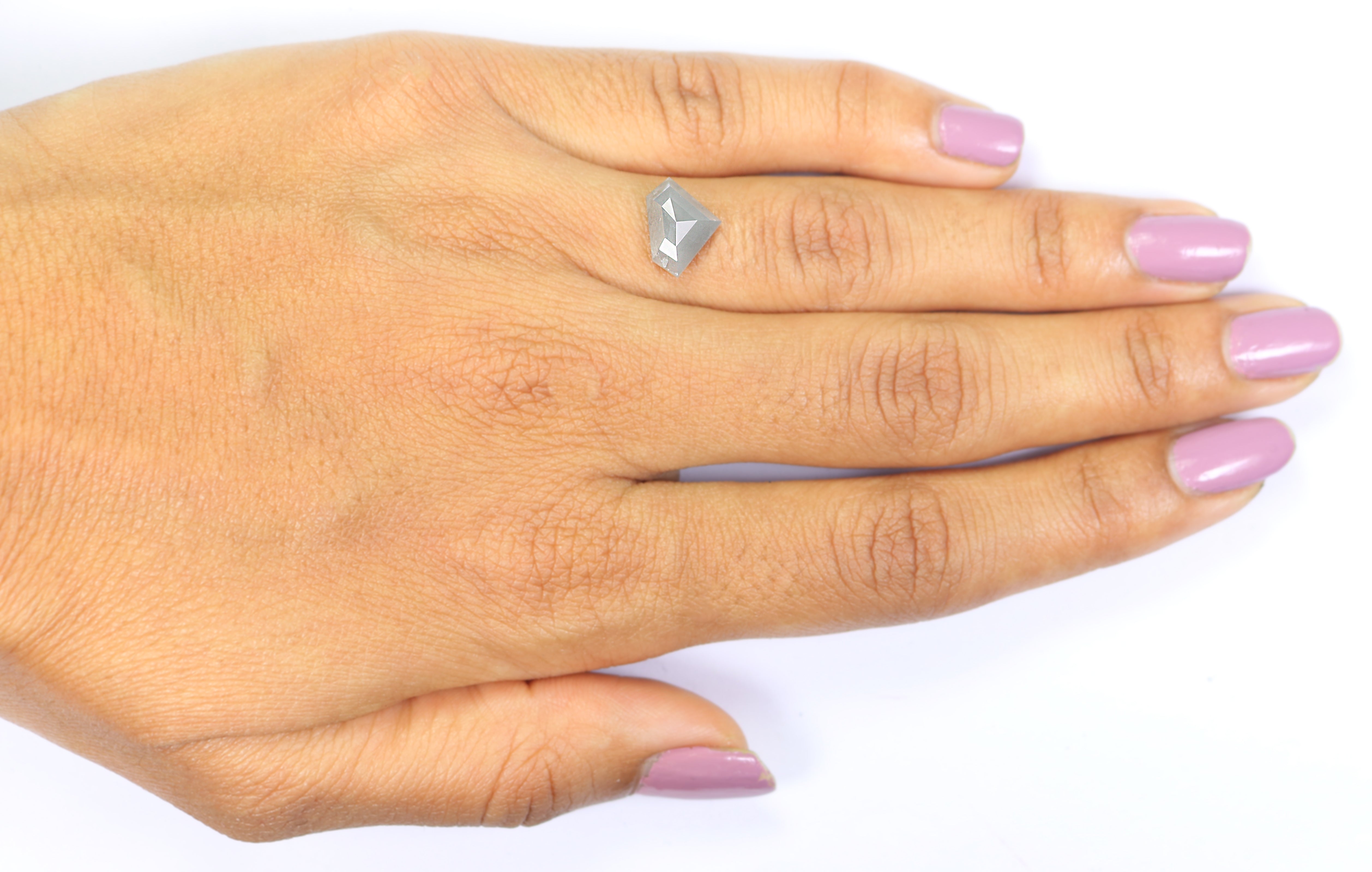 2.35 Ct Natural Loose Shield Diamond Gray Color Shield Cut Diamond 7.90 MM Natural Loose Diamond Gray Color Shield Rose Cut Diamond QL906