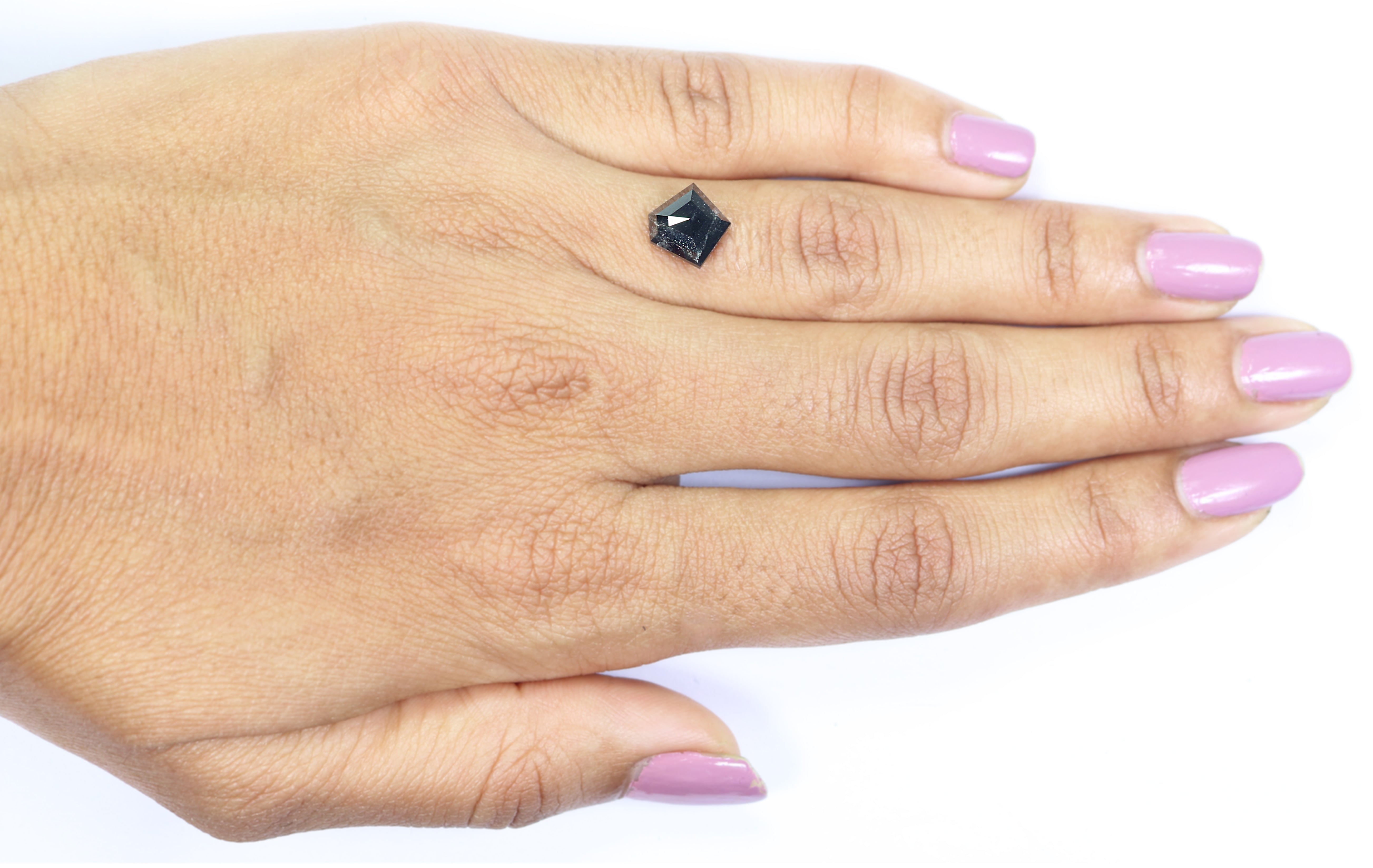 2.28 Ct Natural Loose Pentagon Shape Diamond Black Color Pentagon Diamond 8.75 MM Natural Loose Diamond Black Pentagon Cut Diamond QL870