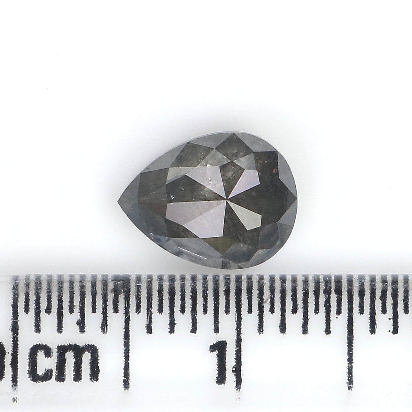 1.26 CT Natural Loose Pear Shape Diamond Salt And Pepper Pear Cut Diamond 8.10 MM Natural Loose Black Grey Color Pear Rose Cut Diamond LC70