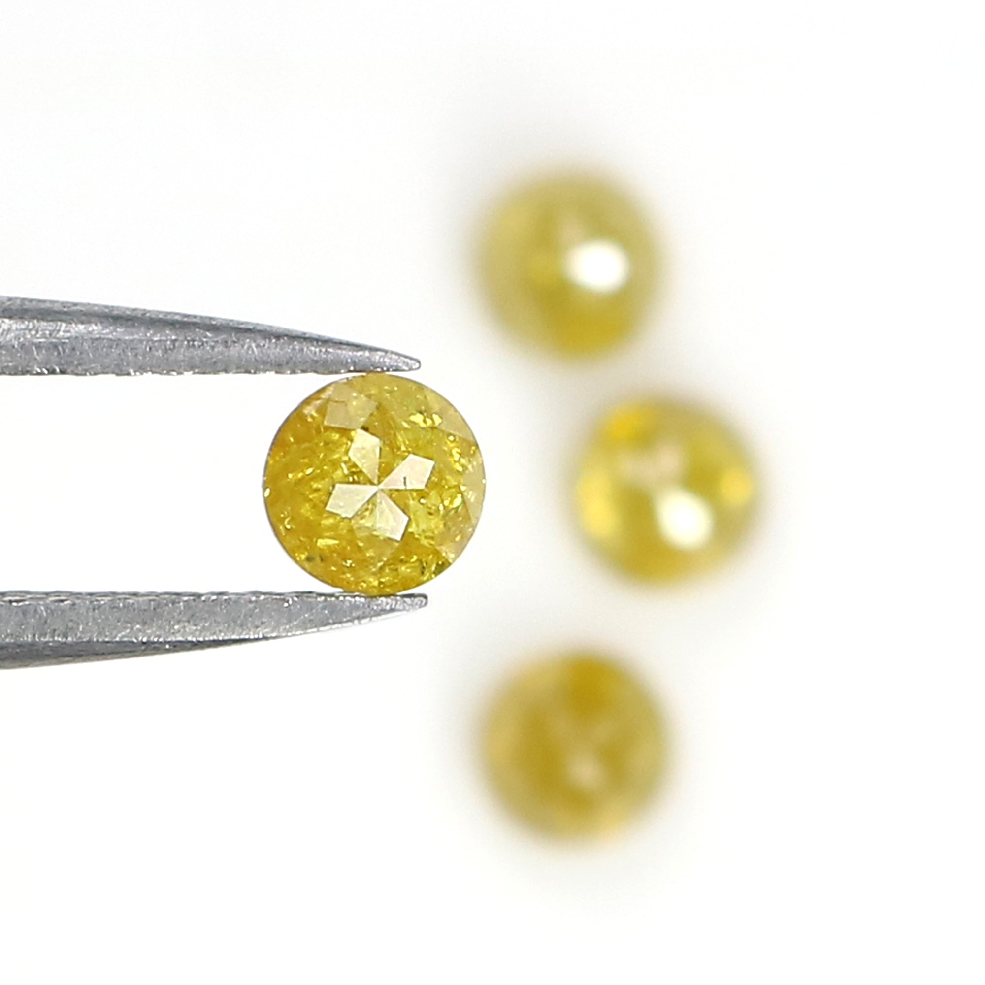 1.47 CT Natural Loose Round Rose Cut Diamond Yellow Color Round Shape Diamond 4.00 MM Natural Yellow Color Round Rose Cut Diamond LQ2927