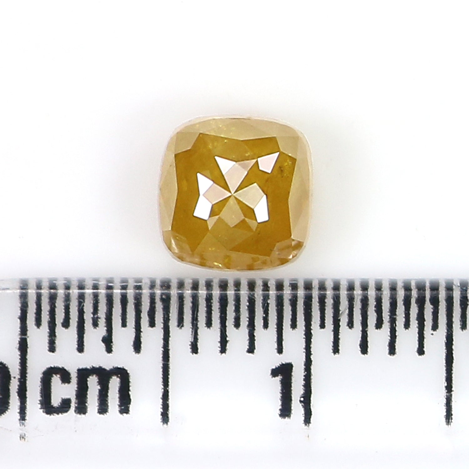 1.21 CT Natural Loose Cushion Shape Diamond Yellow Color Cushion Cut Diamond 5.55 MM Natural Yellow Diamond Cushion Rose Cut Diamond LQ9239