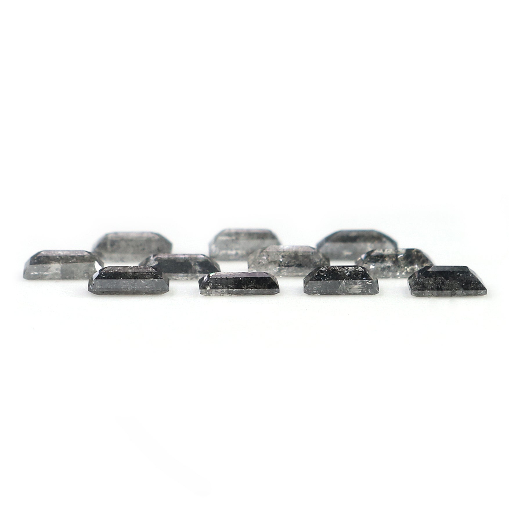 1.00 CT Natural Loose Baguette Cut Diamond Salt And Pepper Baguette Diamond 3.30 MM Natural Black Grey Color Baguette Rose Cut Diamond N1803