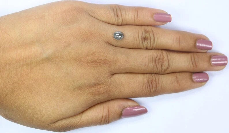 1.00 CT Natural Loose Oval Shape Diamond Salt And Pepper Oval Cut Diamond 6.90 MM Natural Loose Diamond Oval Shape Rose Cut Diamond NQ1349