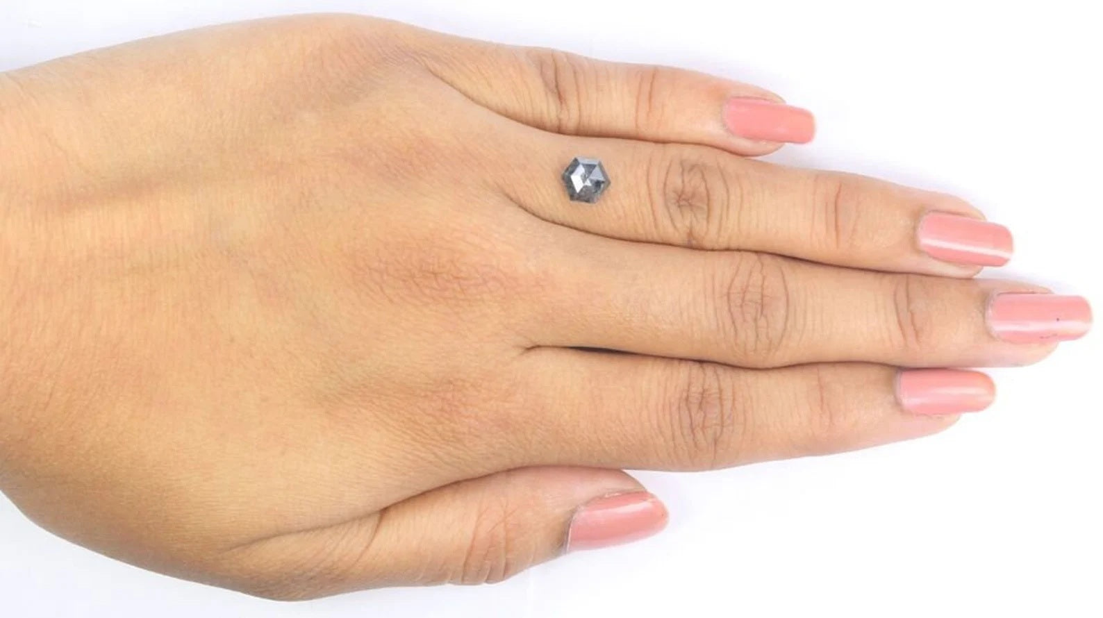 1.00 CT Natural Loose Hexagon Shape Diamond Salt And Pepper Hexagon Diamond 7.05 MM Natural Loose Diamond Hexagon Rose Cut Diamond NQ2027