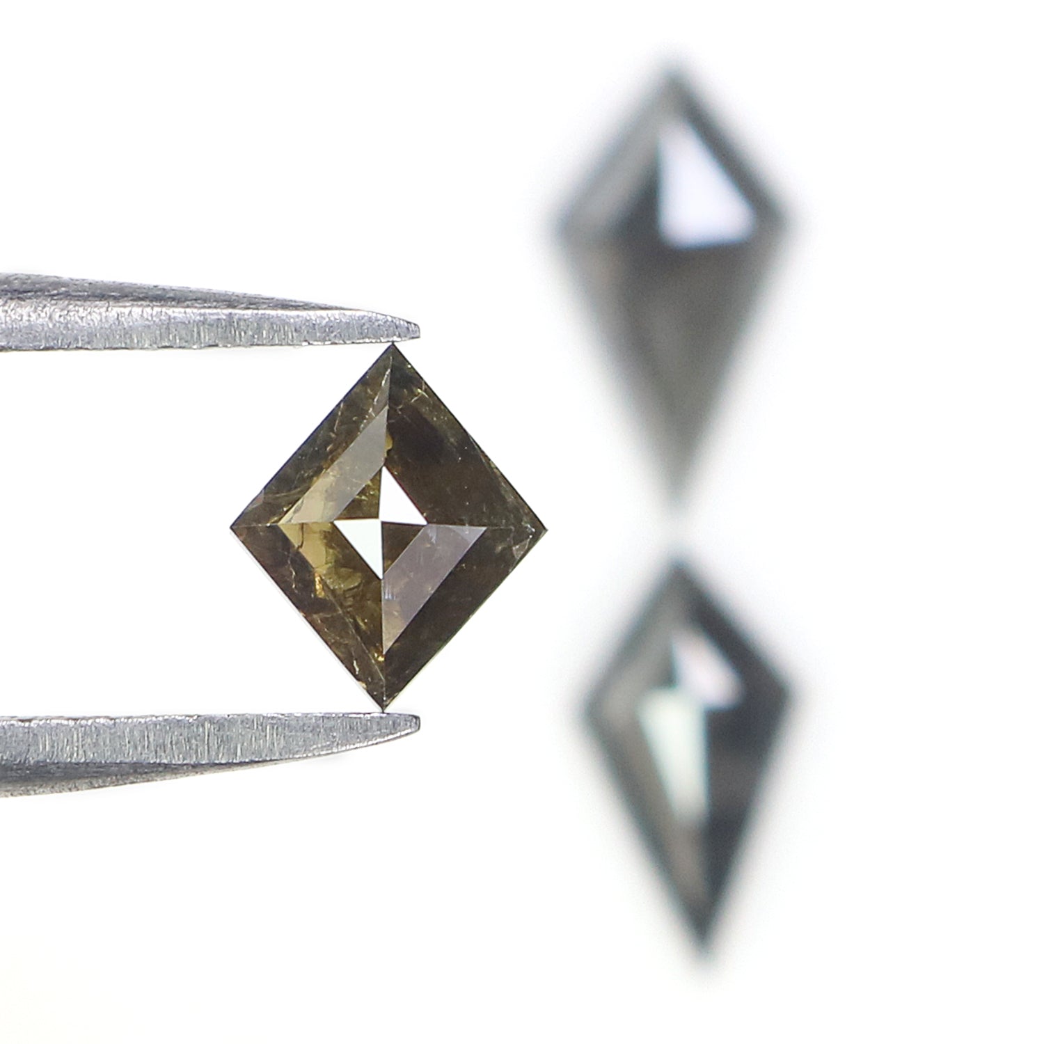 1.40 CT Natural Loose Kite Shape Diamond Salt And Pepper Kite Diamond 9.65 MM Natural Loose Black Gray Color Kite Rose Cut Diamond N2602