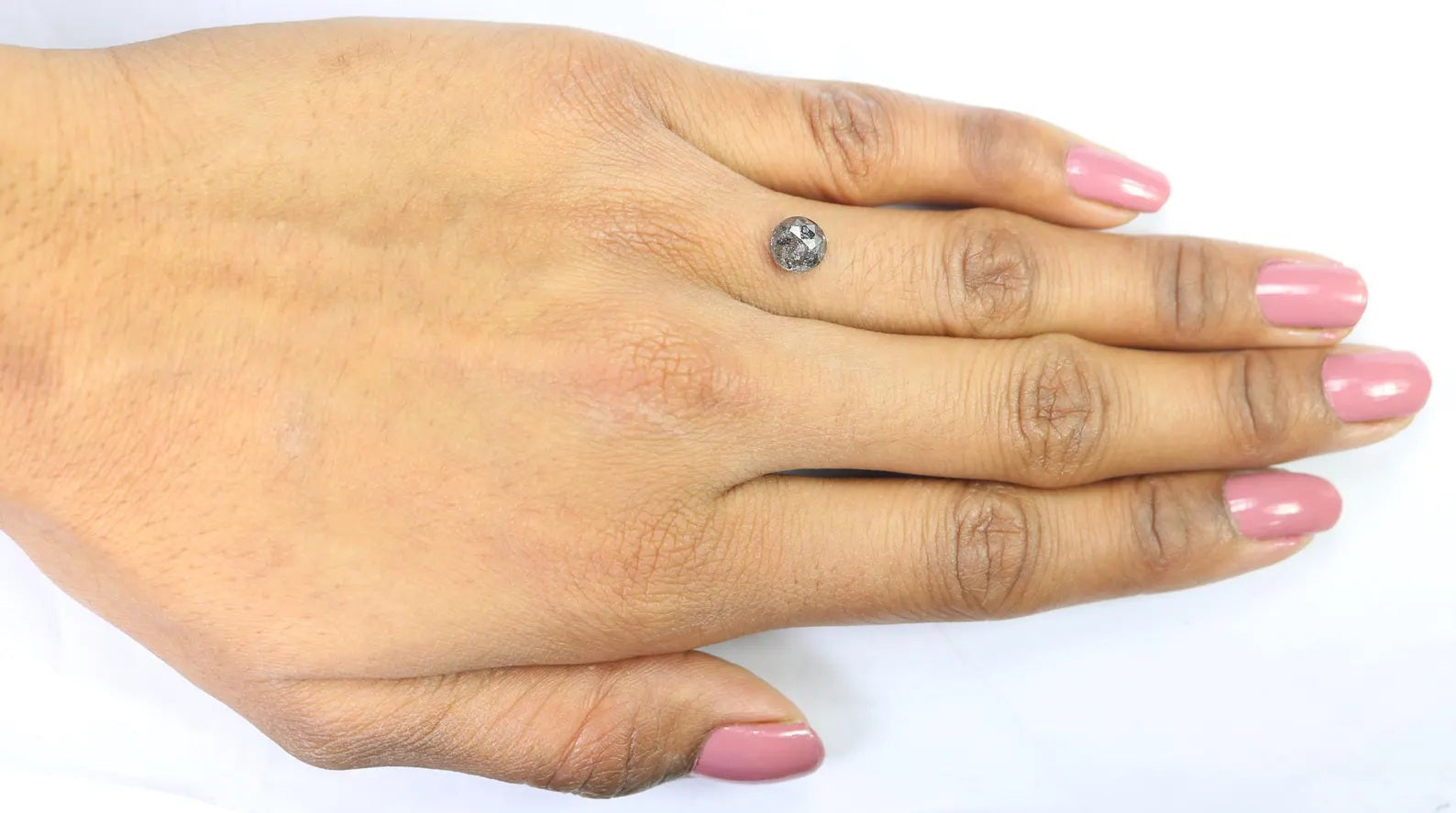 1.41 CT Natural Loose Round Shape Diamond Salt And Pepper Round Cut Diamond 6.60 MM Natural Black Grey Color Round Rose Cut Diamond NQ1222