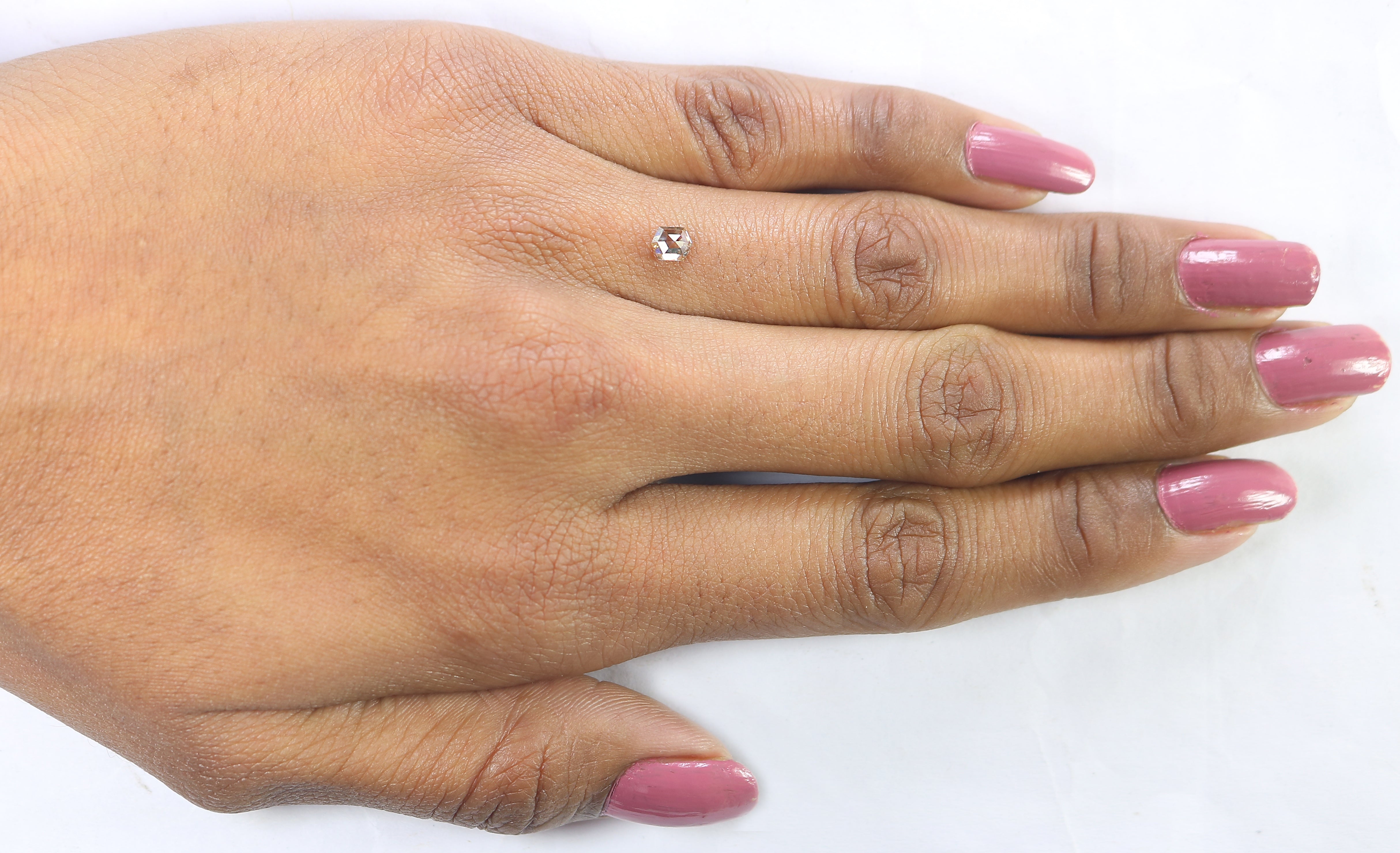 0.34 CT Natural Loose Hexagon Shape Diamond Brown Color Hexagon Diamond 4.50 MM Natural Loose Brown Color Hexagon Rose Cut Diamond KQ2322