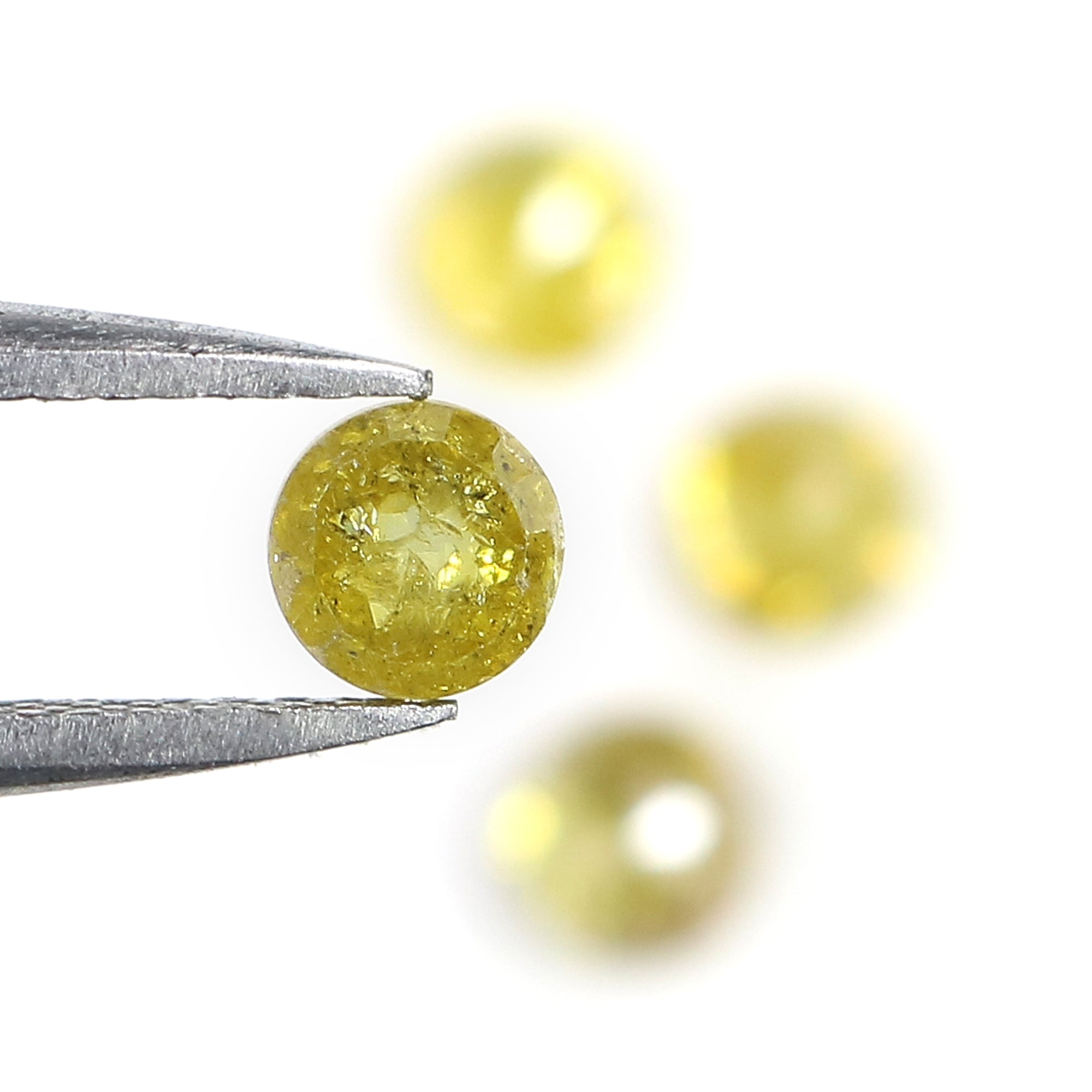 1.43 CT Natural Loose Round Rose Cut Diamond Yellow Color Round Shape Diamond 4.00 MM Natural Yellow Color Round Rose Cut Diamond LQ1050