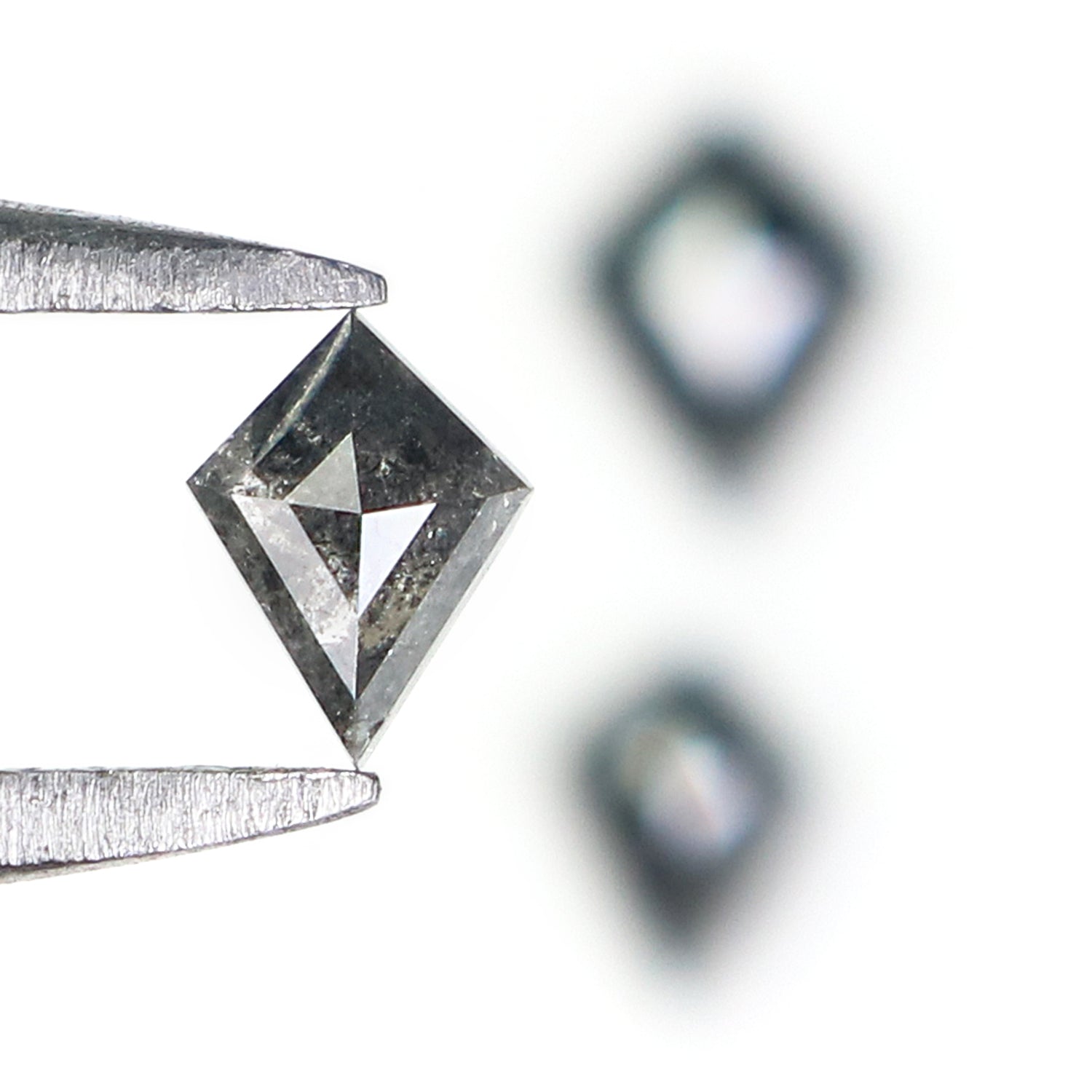 0.37 CT Natural Loose Kite Shape Diamond Salt And Pepper Kite Cut Diamond 4.75 MM Natural Loose Black Grey Color Kite Rose Cut Diamond L2823