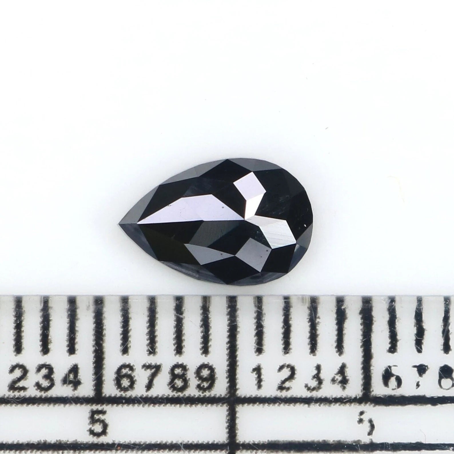 0.61 CT Natural Loose Pear Shape Diamond Black Color Pear Shape Diamond 7.35 MM Natural Loose Diamond Black Pear Rose Cut Diamond QN2270