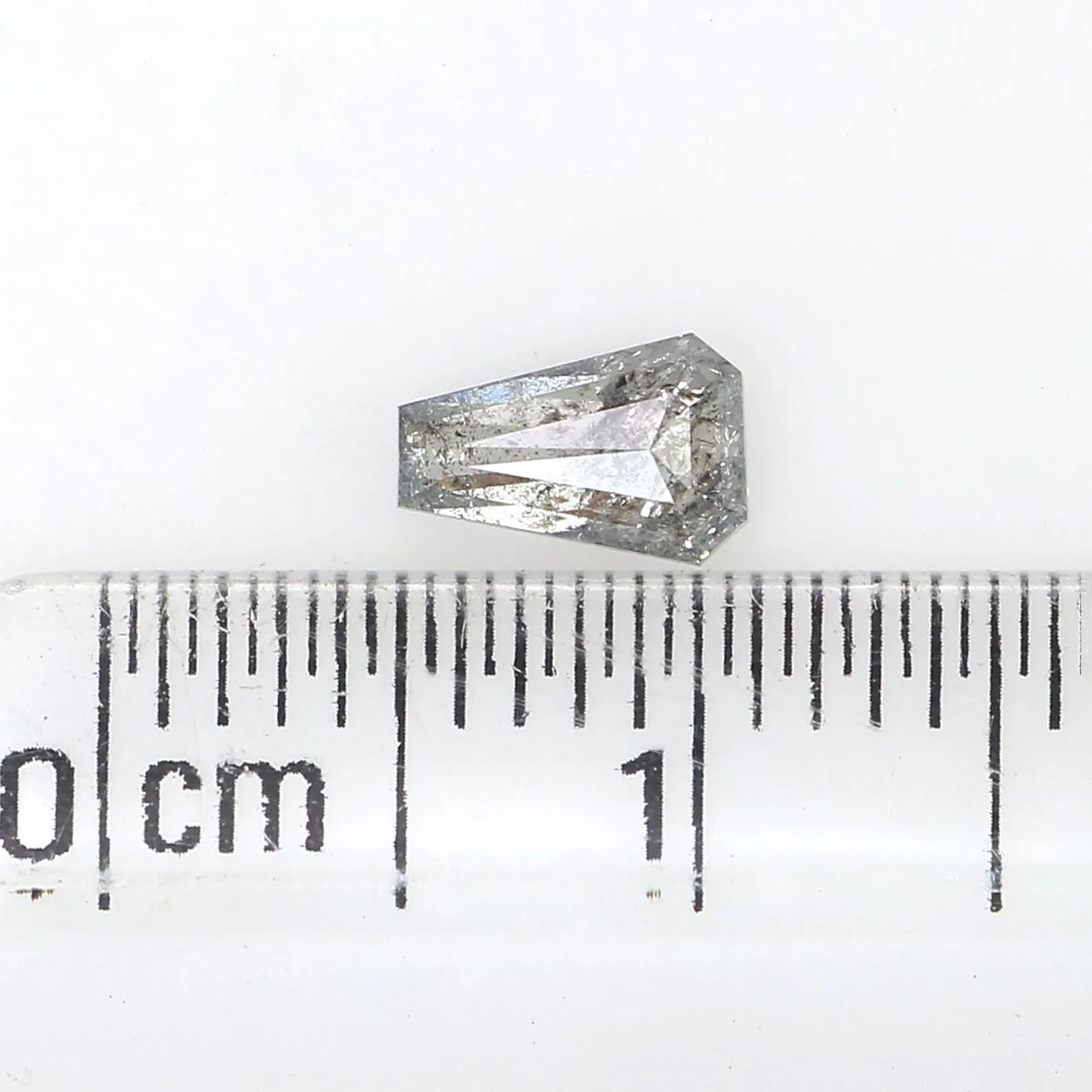 0.43 Ct Natural Loose Coffin Shape Diamond Salt Pepper Coffin Cut Diamond 5.90 MM Natural Black Grey Color Coffin Rose Cut Diamond QN914