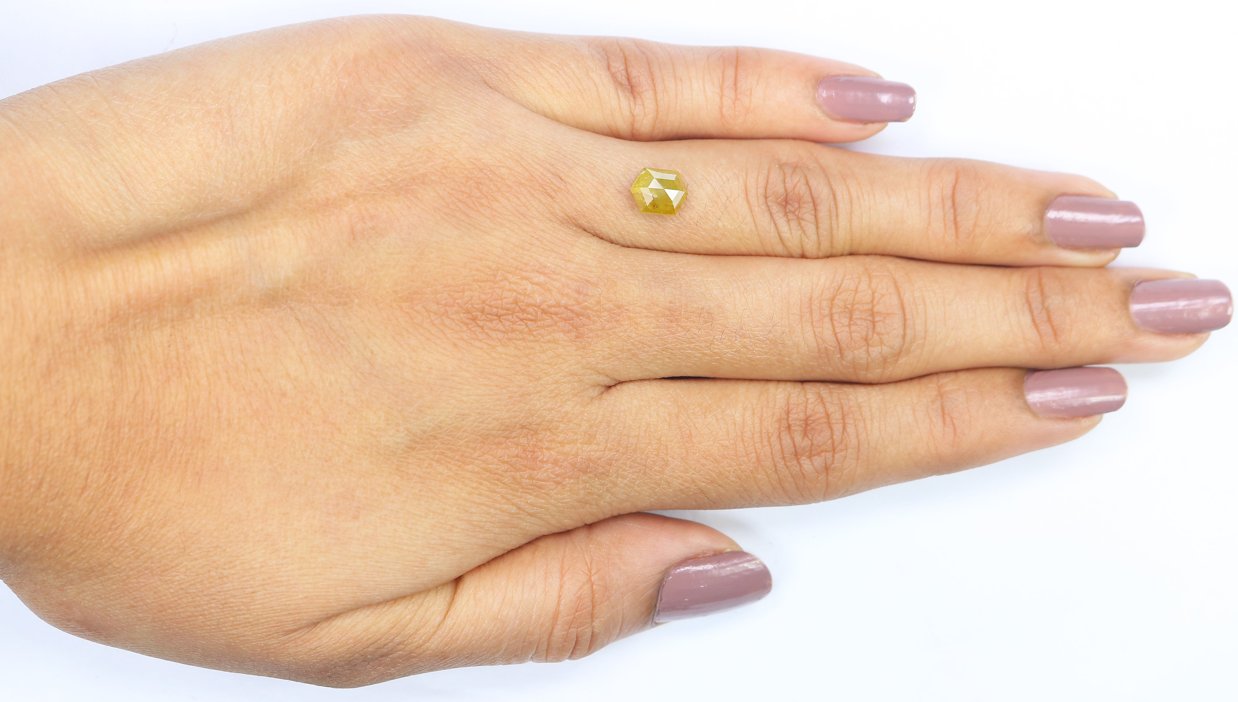 1.19 CT Natural Loose Hexagon Shape Diamond Yellow Color Hexagon Cut Diamond 7.10 MM Natural Yellow Color Hexagon Rose Cut Diamond LQ9916