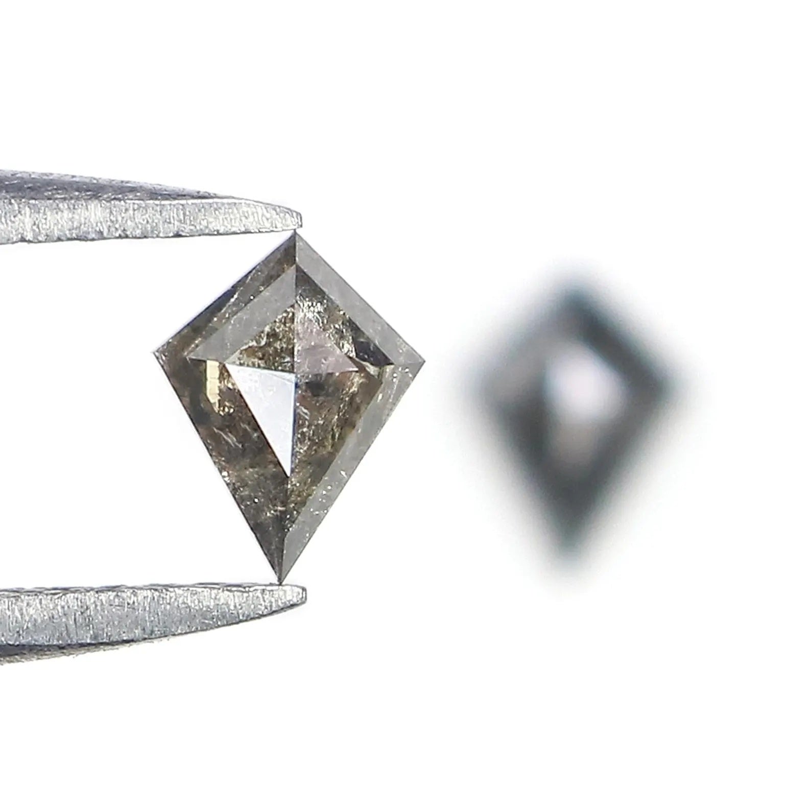 0.53 CT Natural Loose Kite Shape Pair Diamond Salt And Pepper Kite Diamond 5.95 MM Natural Black Grey Color Kite Rose Cut Diamond NQ2357